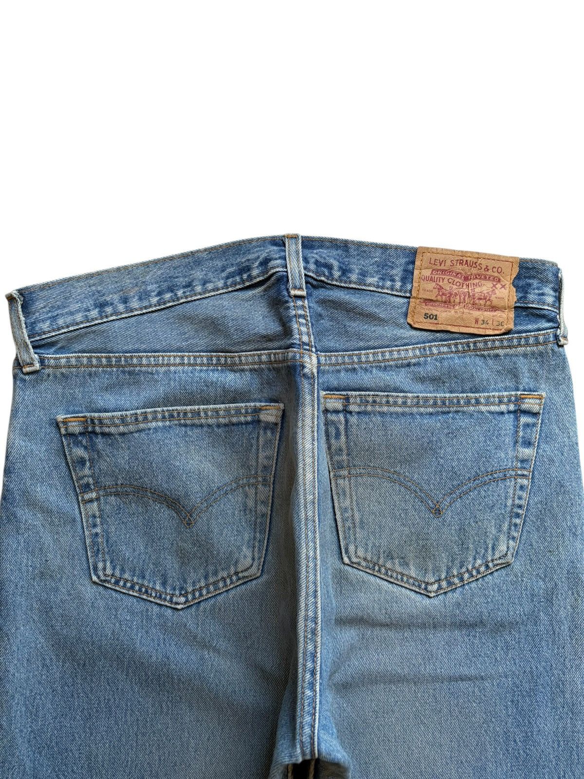 Levi's Vintage 90s Levis 501 UK Mud Wash Distressed Loose Jeans Size US 33 - 8 Thumbnail