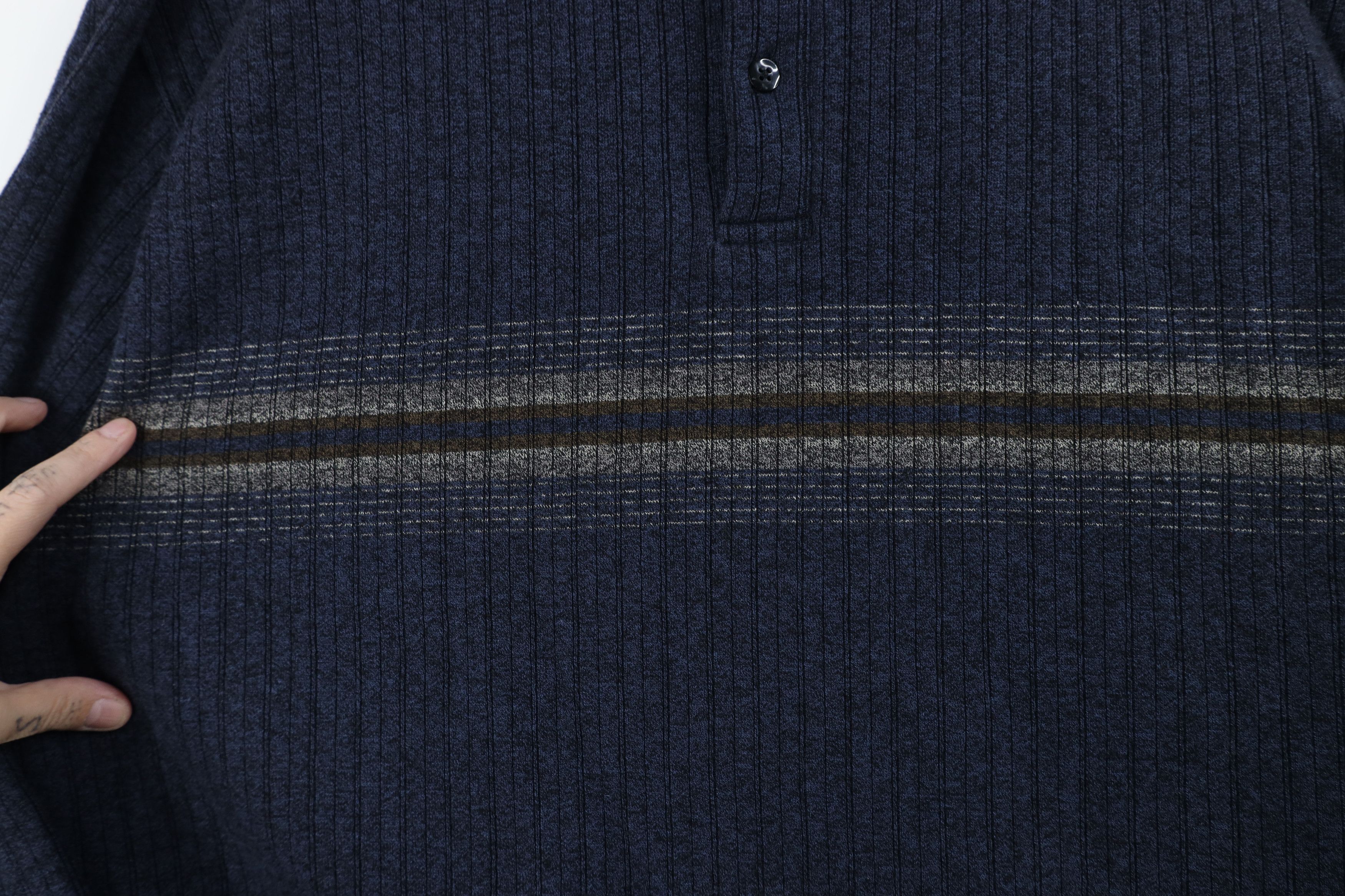 Vintage Vintage 90s Streetwear Knit Long Sleeve Rugby Polo Shirt Size US XL / EU 56 / 4 - 7 Thumbnail