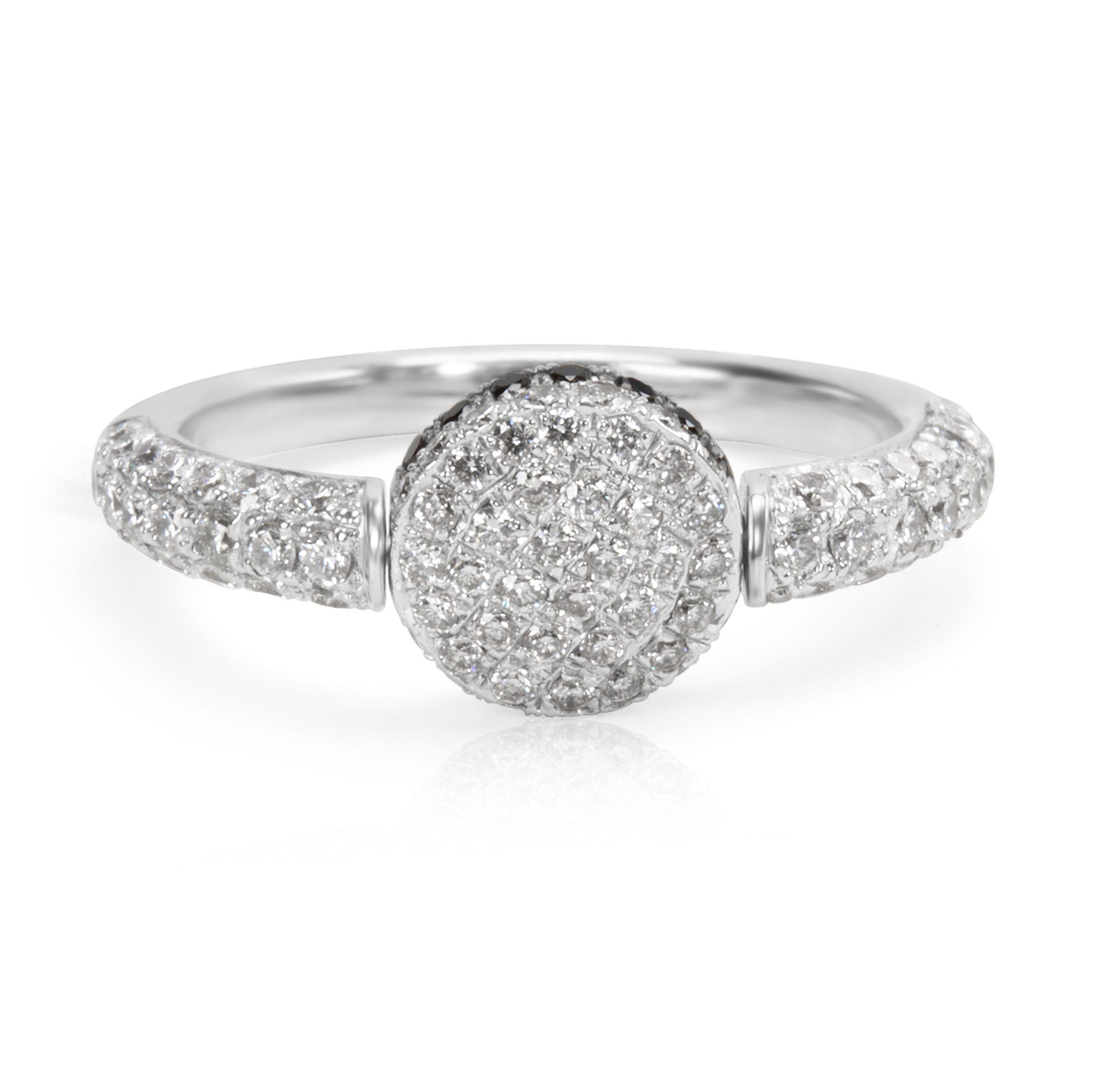 image of Tiffany Co Black Diamond Flip Ring In 18K White Gold With Diamonds (1.50 Ctw), Women's