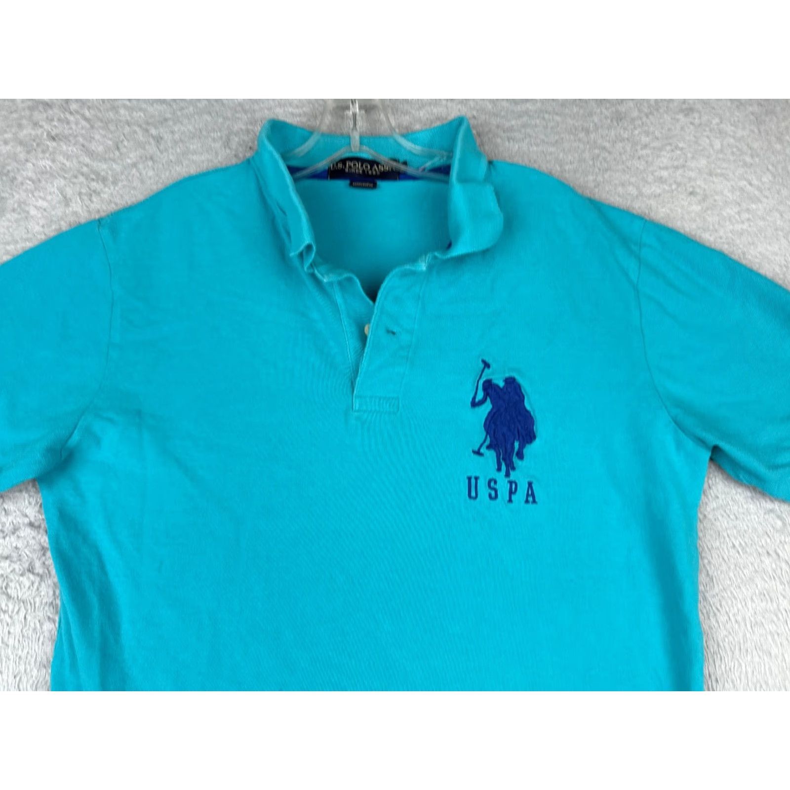 Vintage US Polo Assn Slim Fit Polo Shirt Men Large Blue Short Sleeve 100% Cotton Big Pony Logo Sports Casual Size US L / EU 52-54 / 3 - 4 Thumbnail