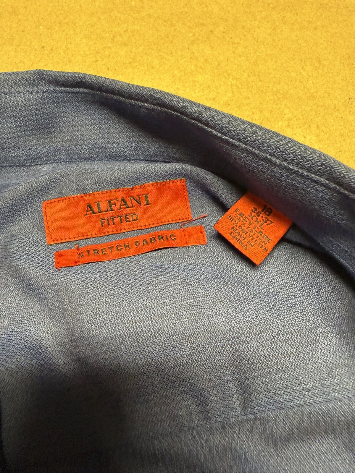 Alfani Alfani Men's Long Sleeve Blue Button-Up Shirt 18-36-37 Size US XXL / EU 58 / 5 - 3 Thumbnail