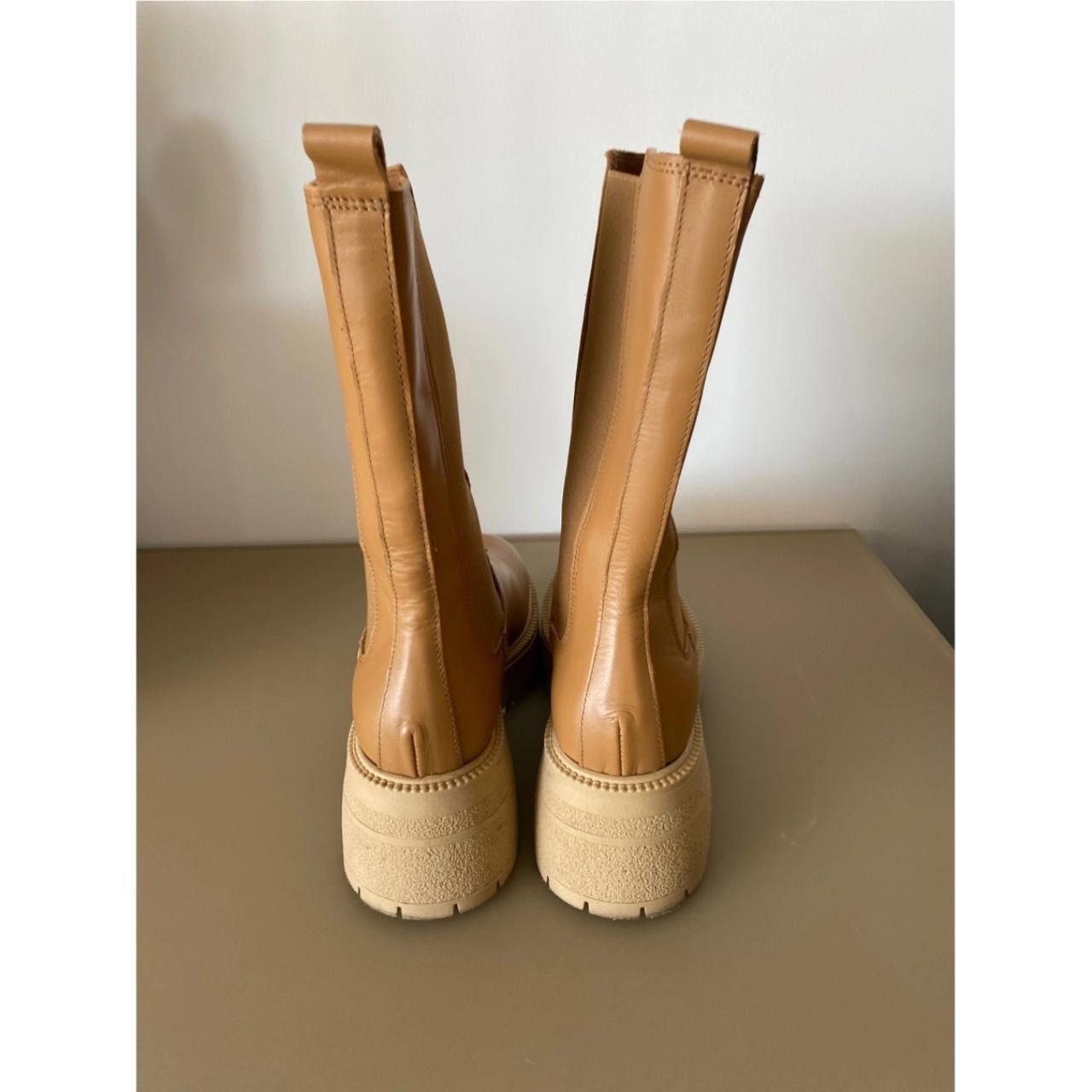 Other Tan leather rubber block platform boots Size US 8 / IT 38 - 3 Thumbnail