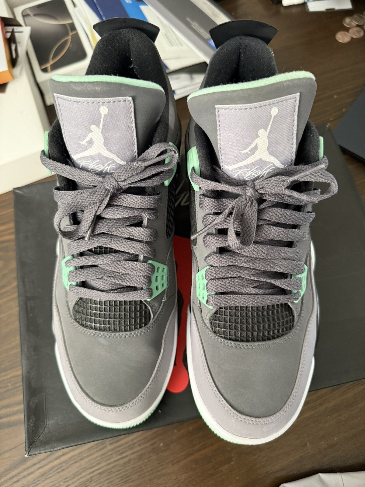 Jordan Brand Jordan 4 Retro Green Glow Size US 9.5 / EU 42-43 - 6 Thumbnail