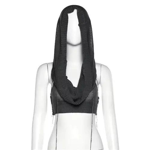 Handmade Streetwear Knitted Crochet Tank Top Y2k Size S / US 4 / IT 40 - 3 Thumbnail