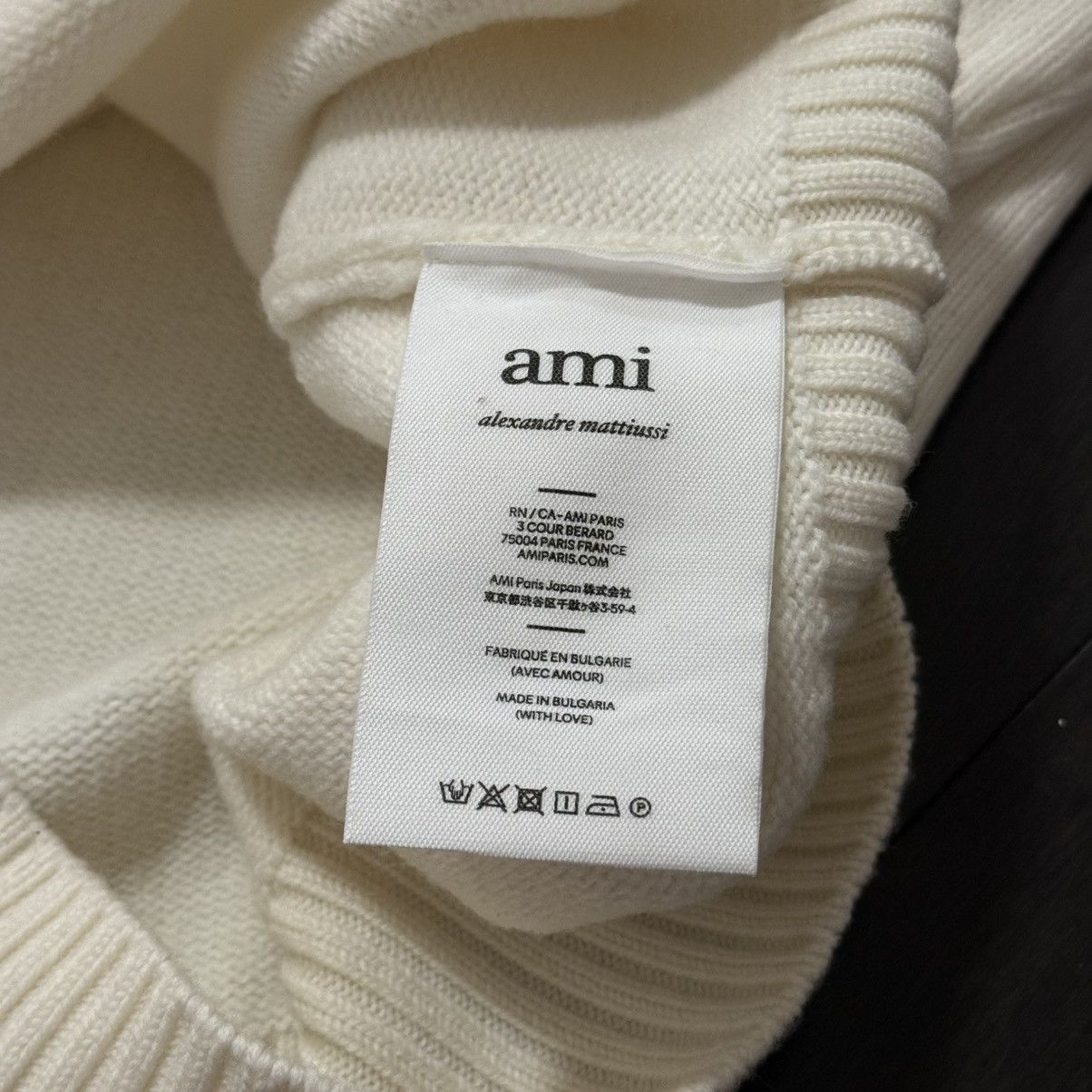 AMI Off-White Wool Ami de Coeur Sweater Size US M / EU 48-50 / 2 - 4 Thumbnail