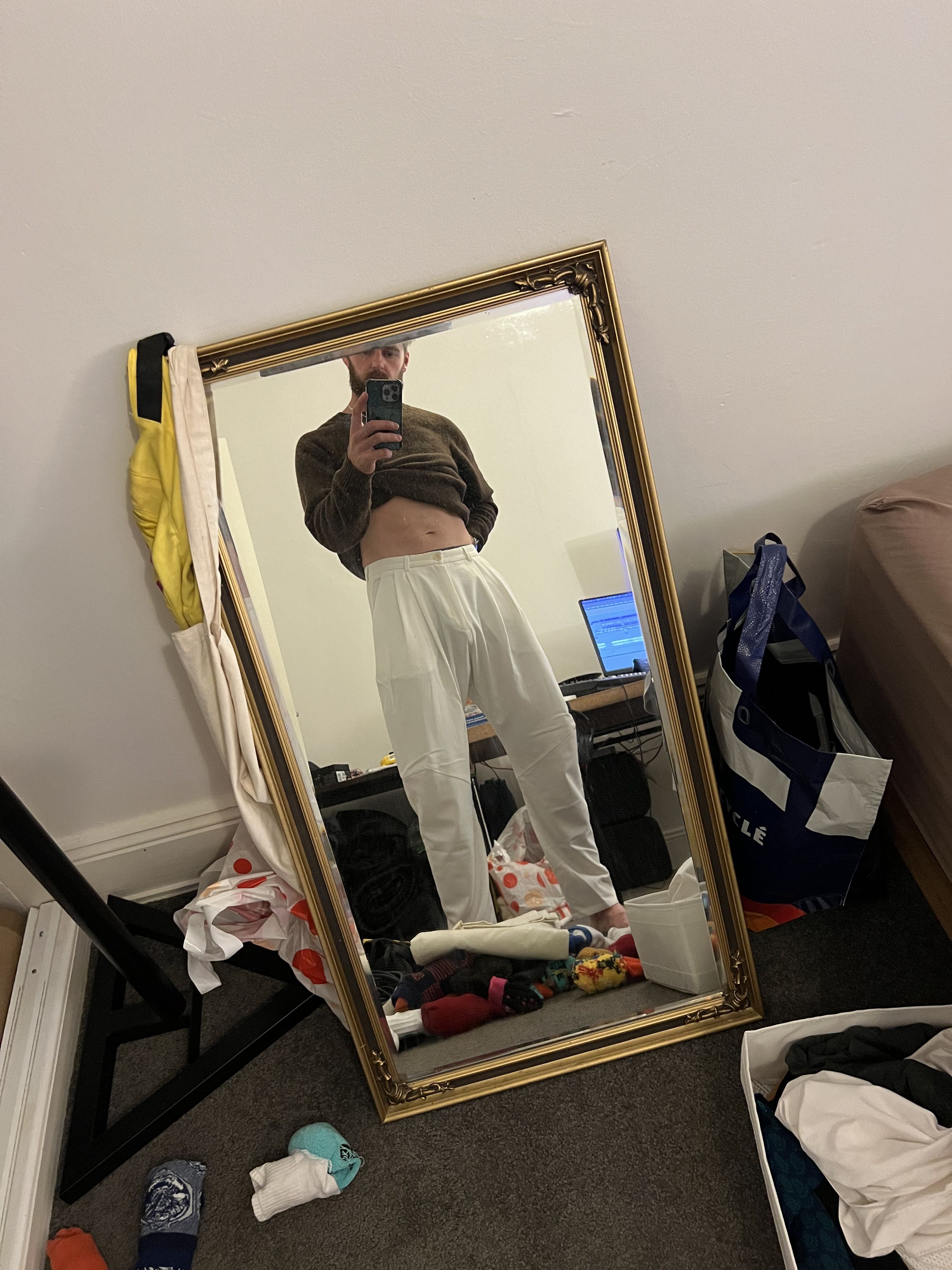 image of Henrik Vibskov Ants Pants/trousers in White, Men's (Size 32)