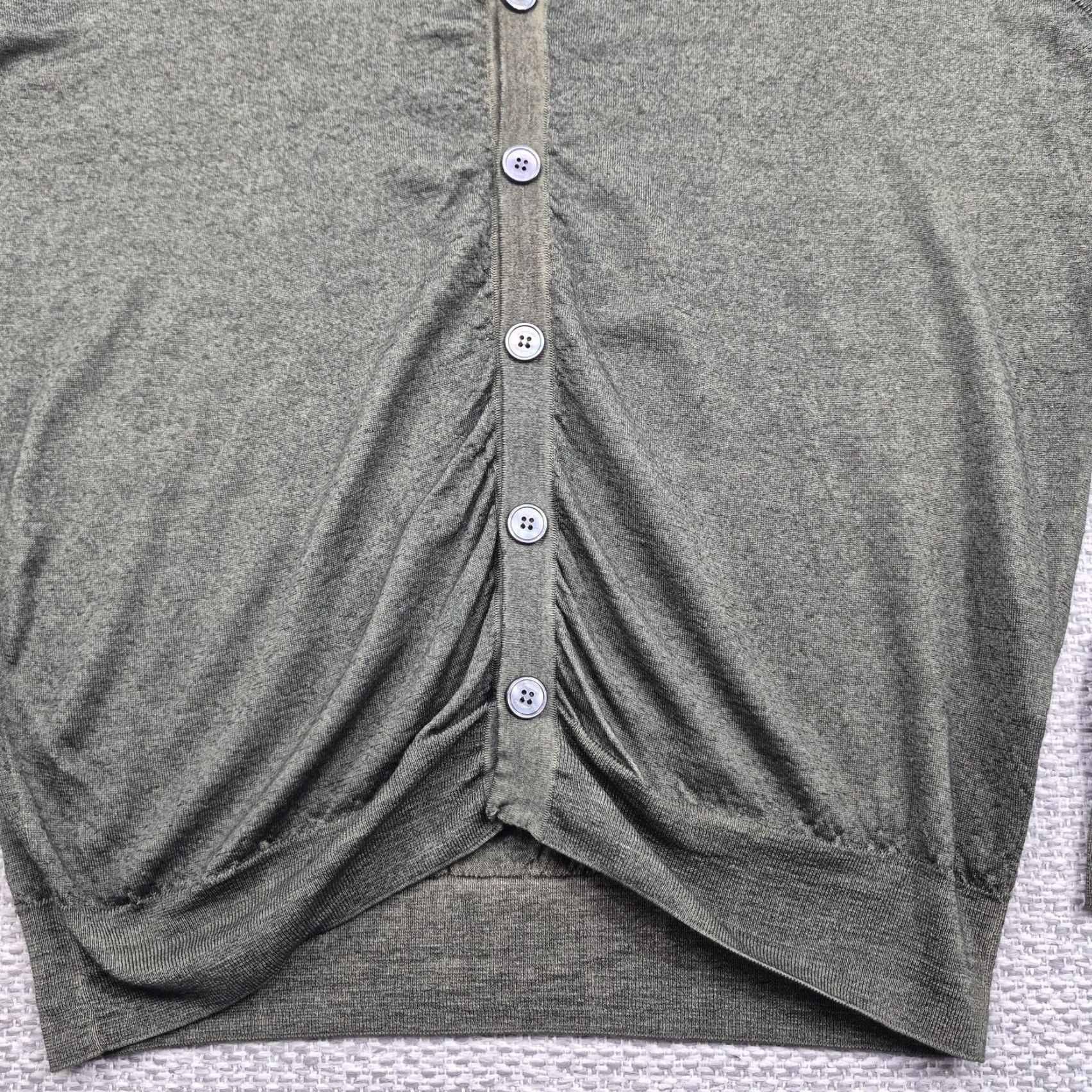 Drumohr Drumohr Cardigan Sweater Mens Large Green 100% Merino Wool V Neck Made Italy Size US L / EU 52-54 / 3 - 3 Thumbnail