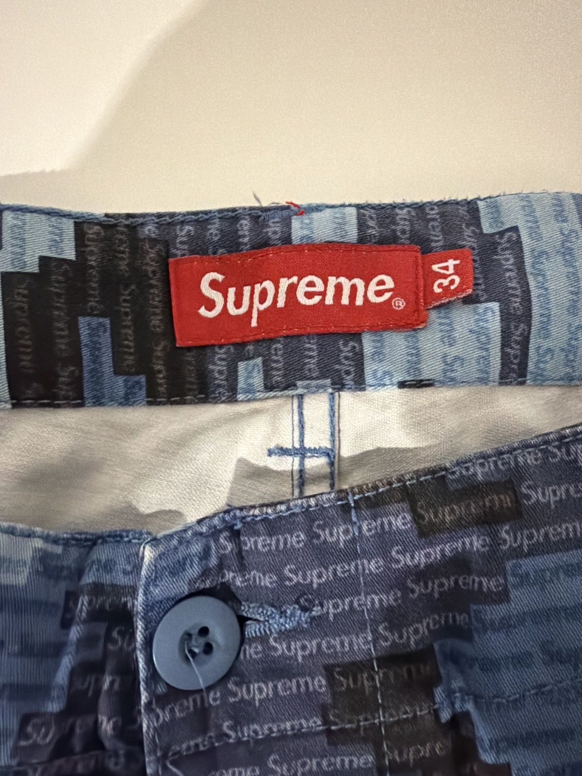 Supreme Supreme – Blue Camo Cargo Pants Size US 34 / EU 50 - 2 Thumbnail