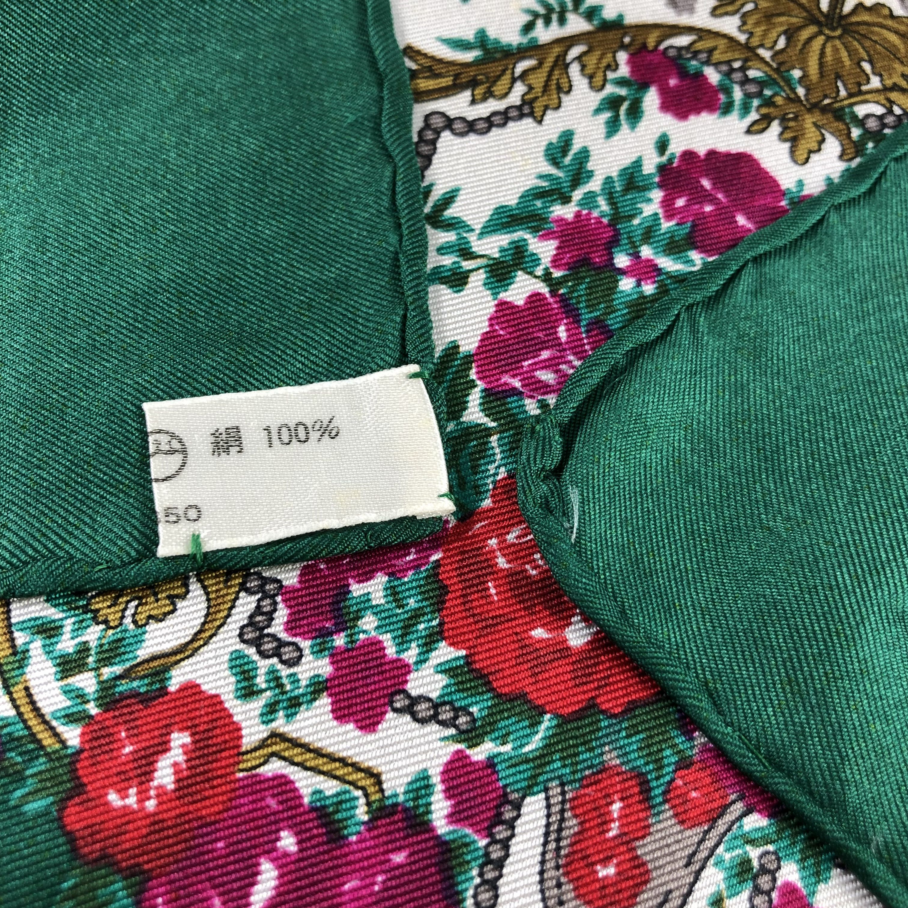 Japanese Brand Luxury Floral Silk Silk Scarf M873 Size ONE SIZE - 3 Thumbnail