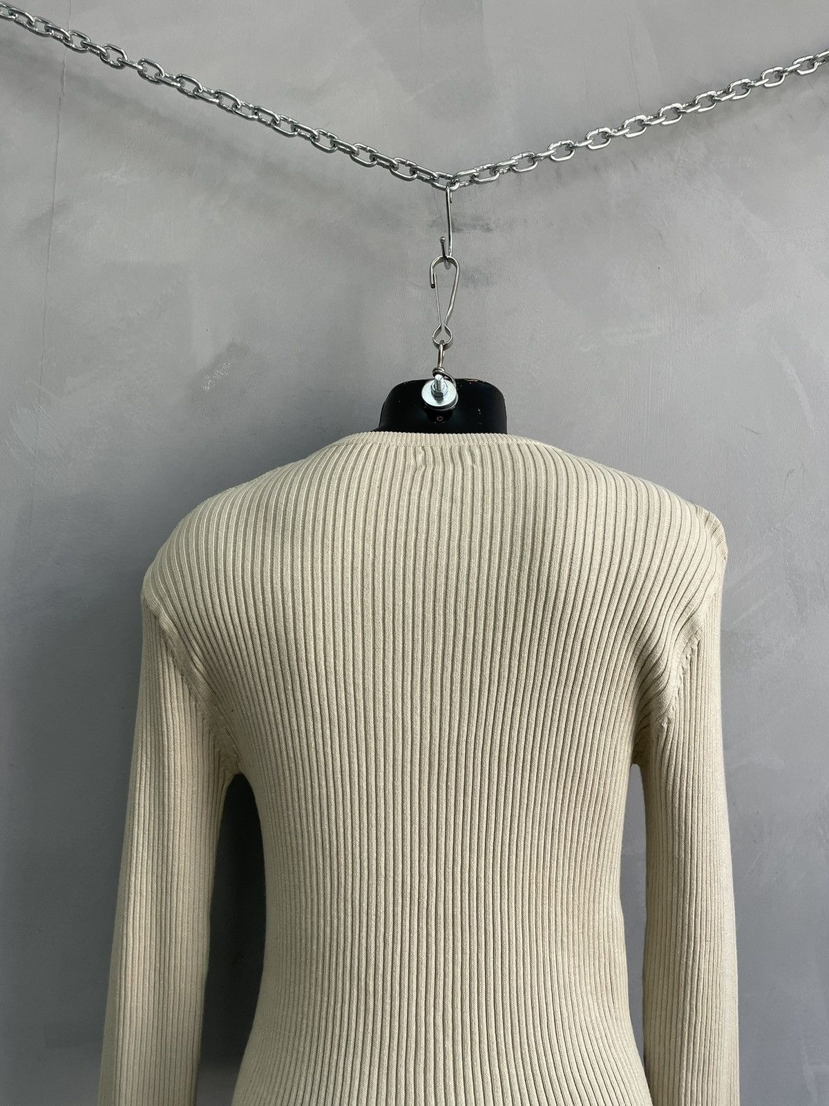 Japanese Brand Diesel style camo Beige Ribbed avant garde Sweater y2k Size US XL / EU 56 / 4 - 6 Thumbnail