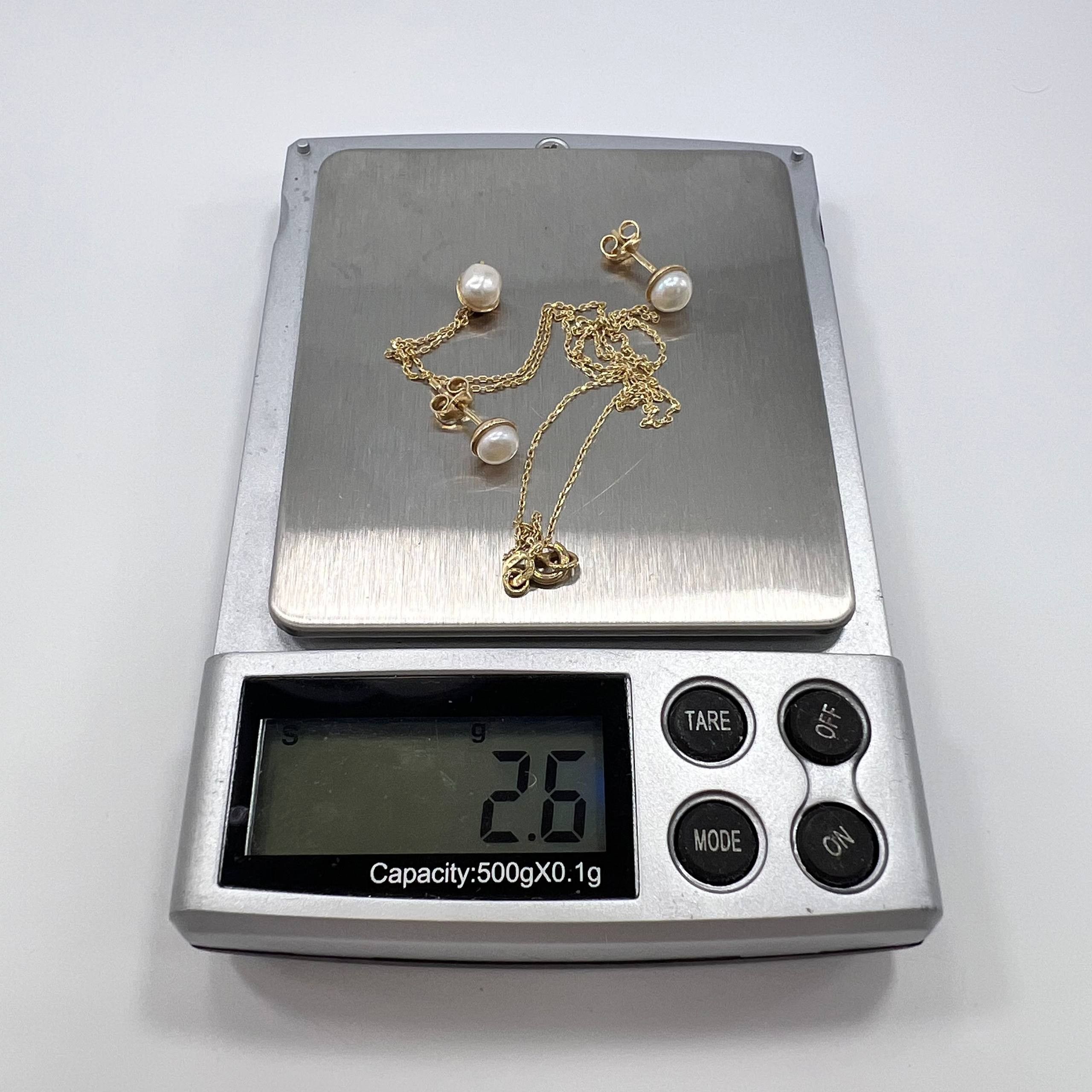 Other 14K Gold Pearl Chain Necklace Stud Earrings Set Italy 2.6g Size ONE SIZE - 6 Thumbnail