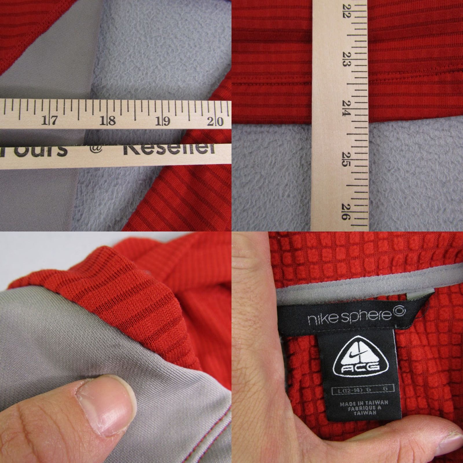 Nike VINTAGE Nike ACG Sweater Womens L Red Gray Sphere Half Zip Pullover Oregon Series Size L / US 10 / IT 46 - 8 Thumbnail