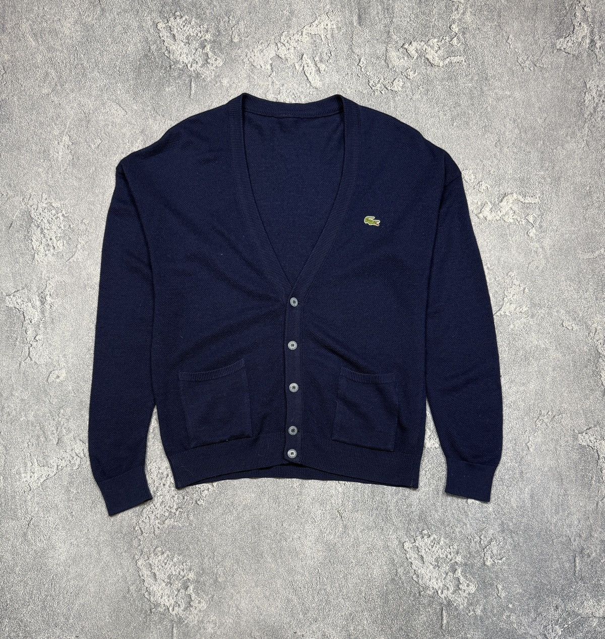 Vintage Y2K Lacoste Cardigan Wool Sweater 90s Rare Size XL