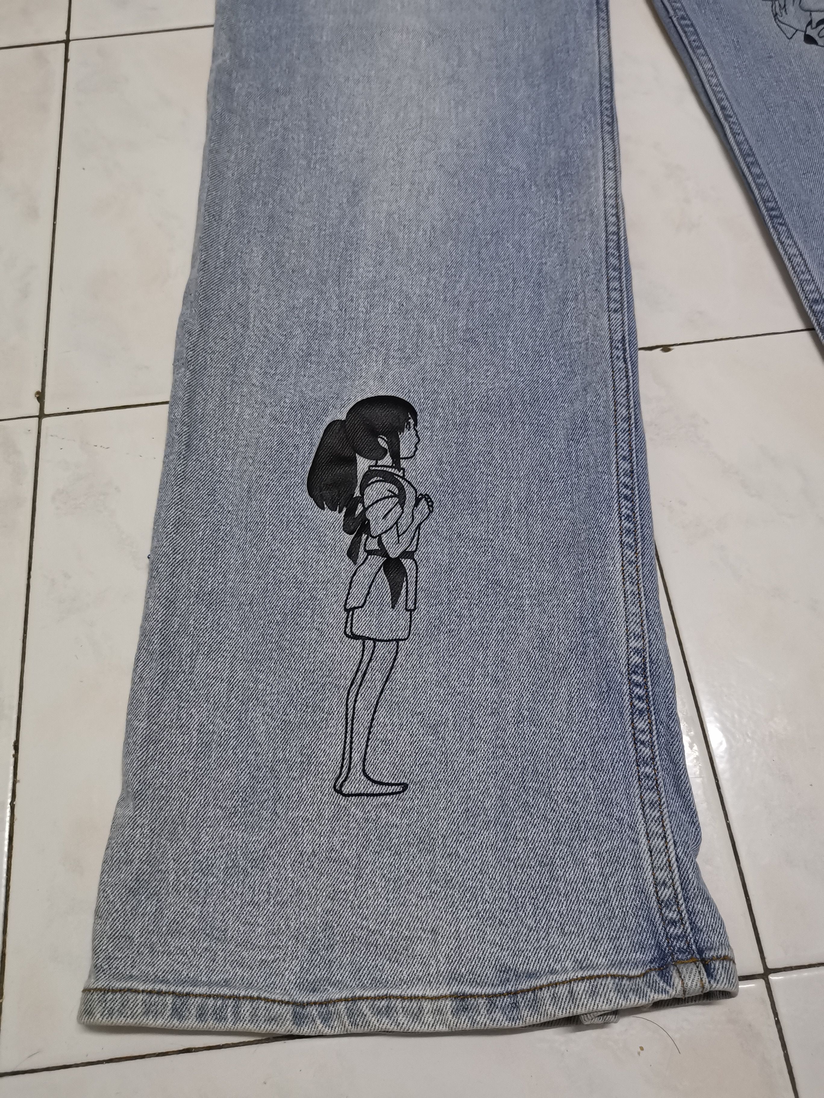 If Six Was Nine Studio ghibli distressed jeans Size US 35 - 5 Thumbnail