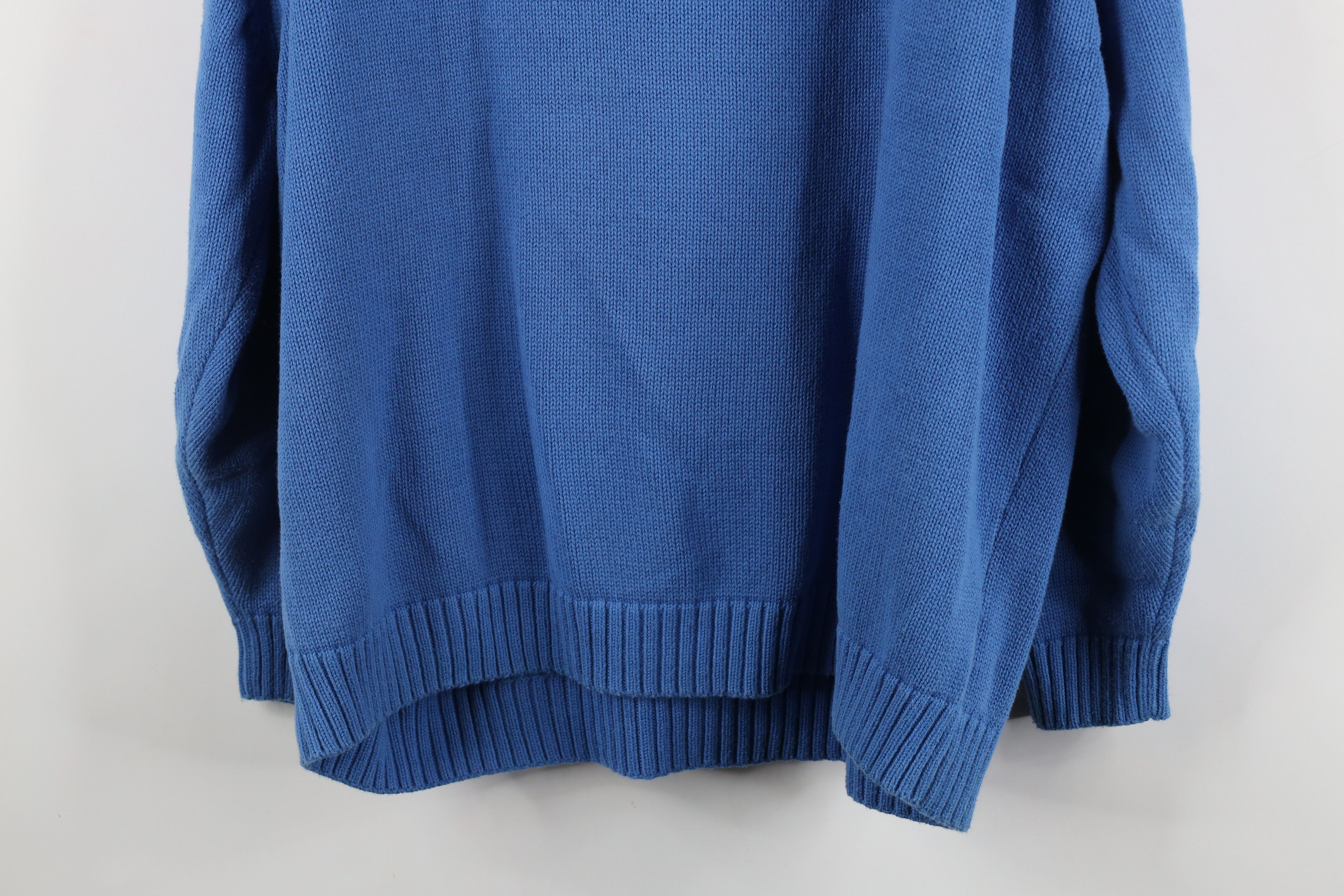 Lands' End × Vintage Vintage 90s Lands End Cotton Knit Crewneck Sweater Blue USA Size XXL / US 16-18 / IT 52-54 - 10 Thumbnail