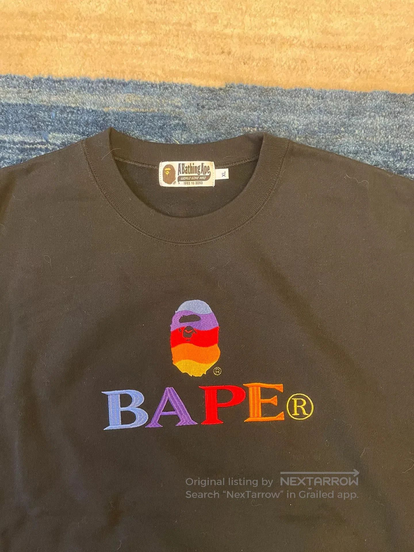 Bape Bape Rainbow Embroidered Crewneck Sweatshirt. Size US XL / EU 56 / 4 - 3 Thumbnail