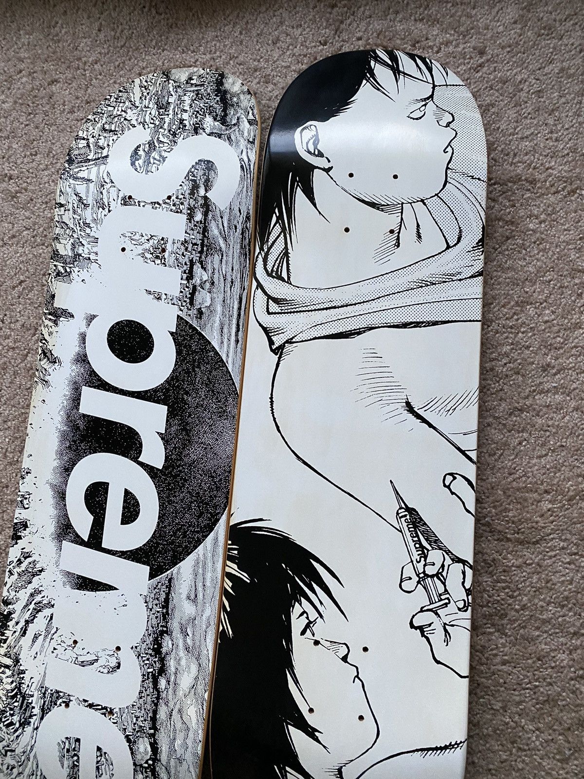 Supreme x Akira NeoTokyo skate deck set of 2 FW17