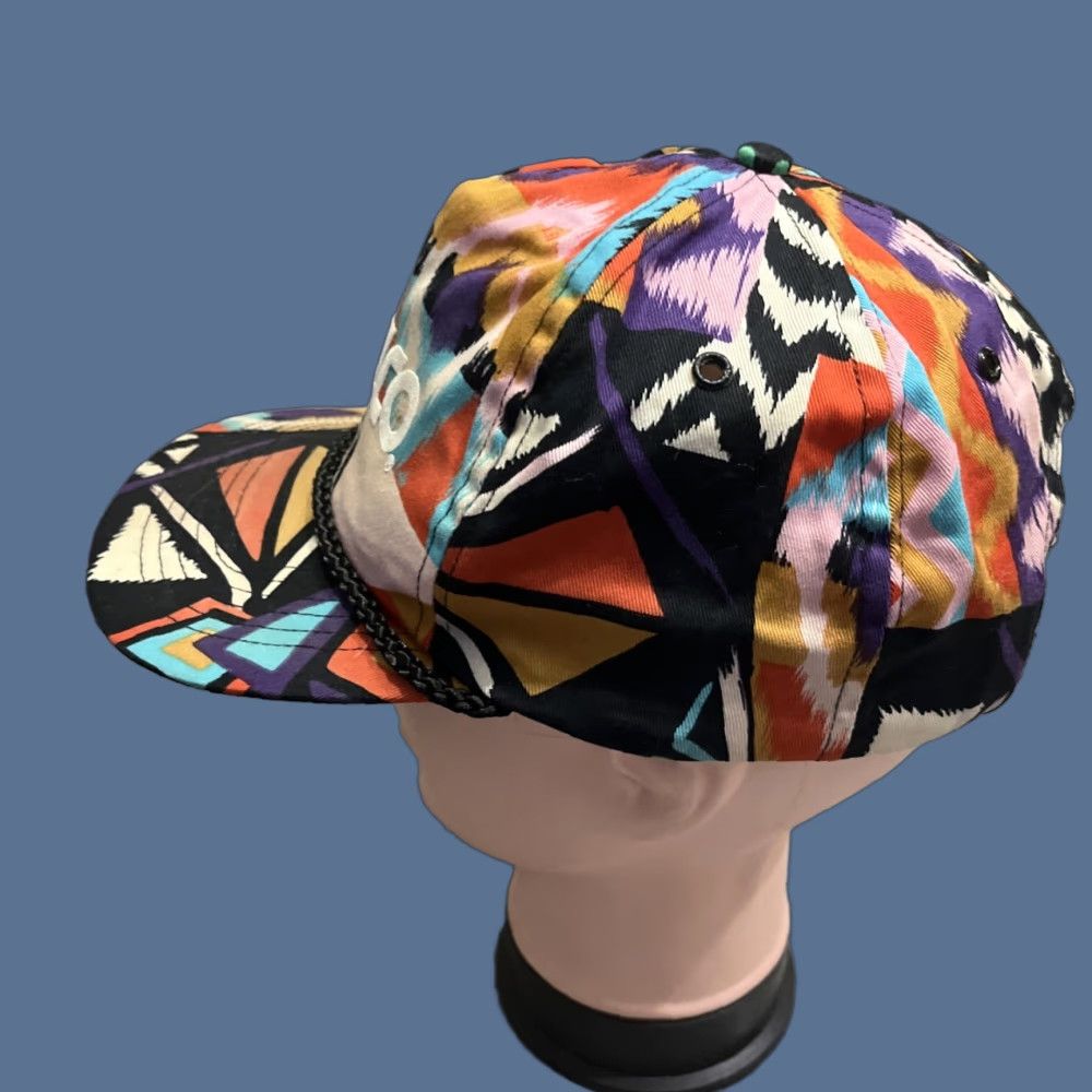Vintage VINTAGE Kobelco Geometric Print Snapback Hat Size ONE SIZE - 1 Thumbnail