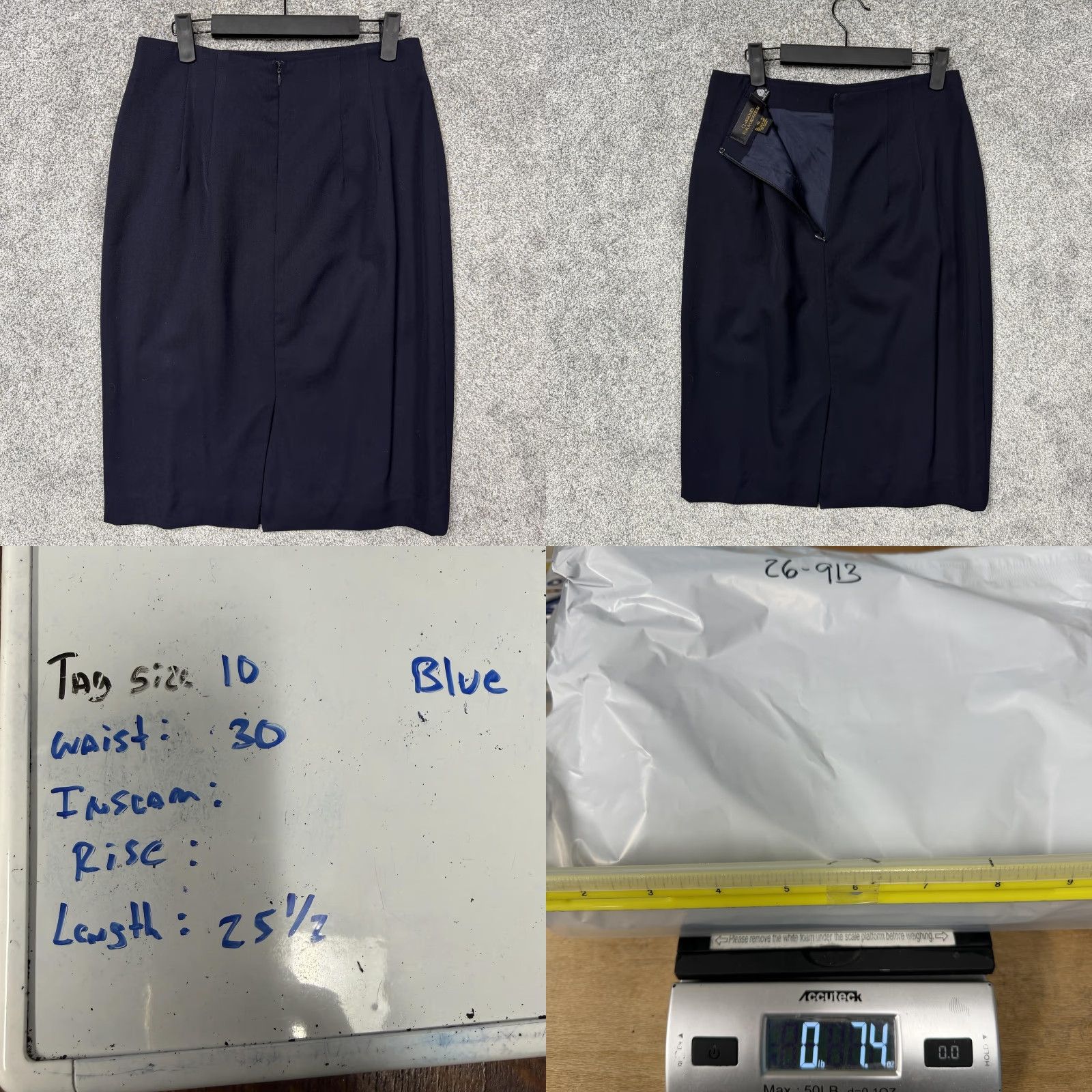 Nordstrom VINTAGE Classiques for Nordstrom Skirt Womens 10 Blue Wool Lined Pencil Career Office Size 32" / US 10 / IT 46 - 8 Thumbnail