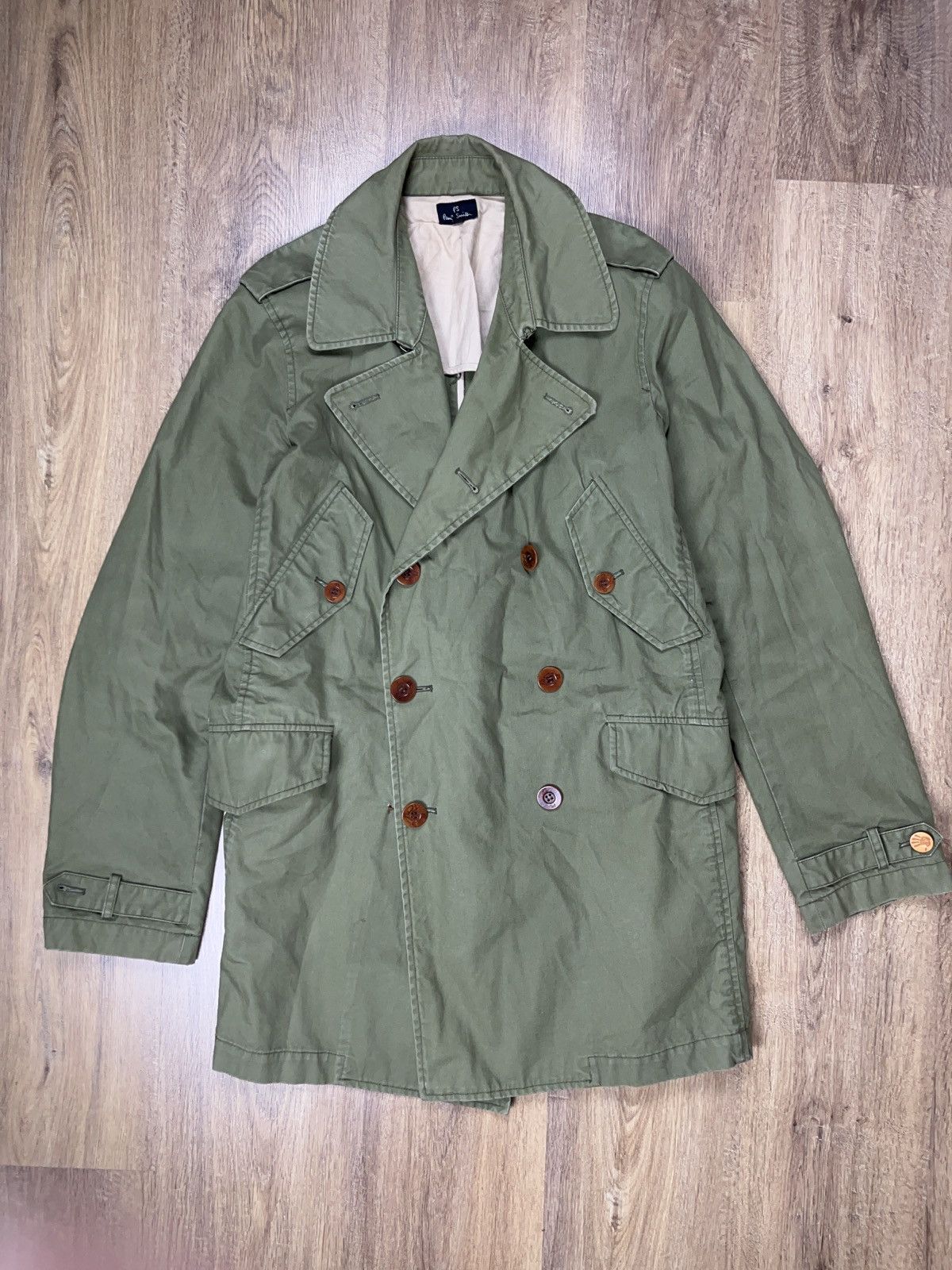image of Military x Paul Smith Vintage Style Japanese Army Coat Y2K Green, Men's (Size Medium)