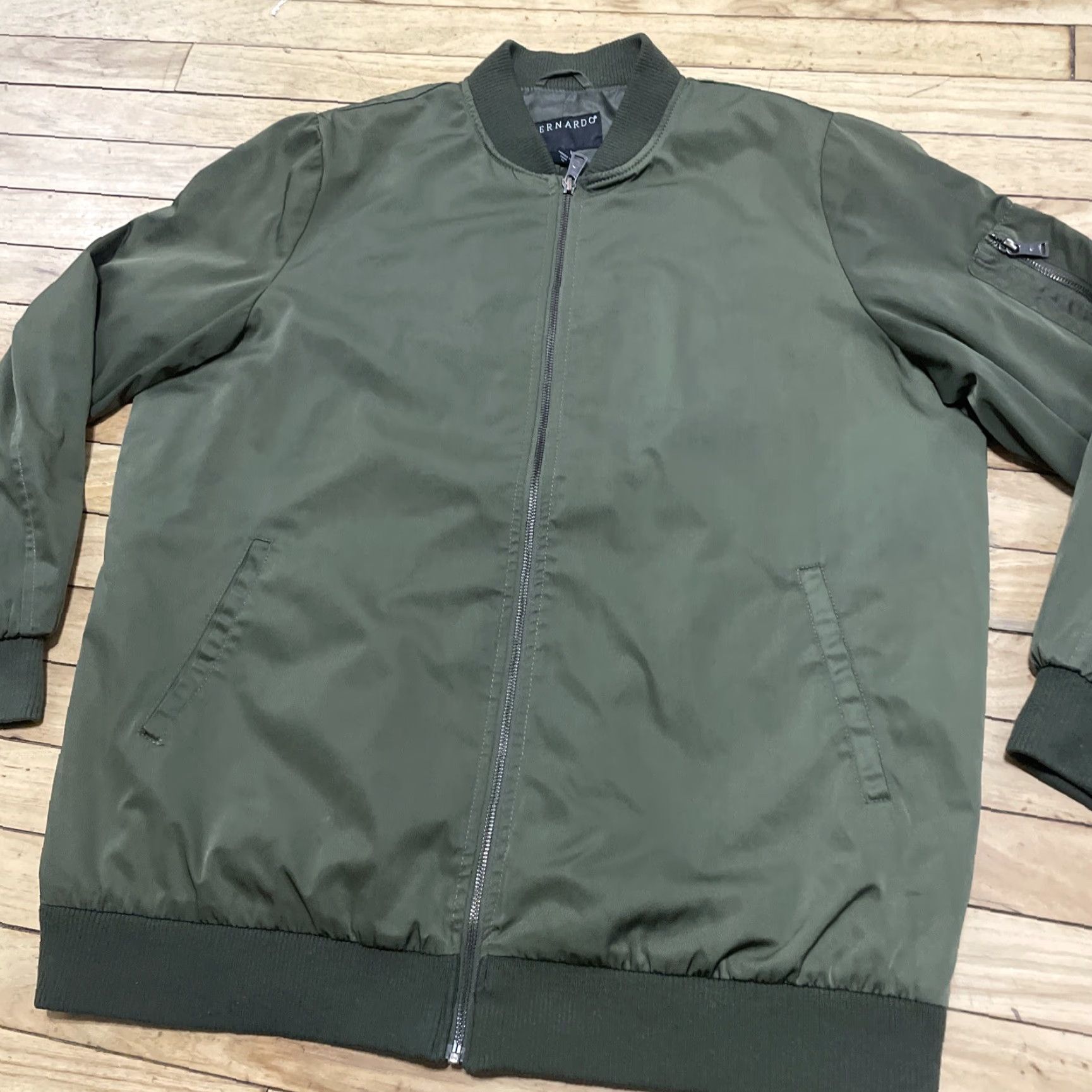 Vintage Bernardo Jacket Men XL Green Lined Zip Bomber Military Mock Streetwear Capsule Jacket Size US XL / EU 56 / 4 - 5 Thumbnail