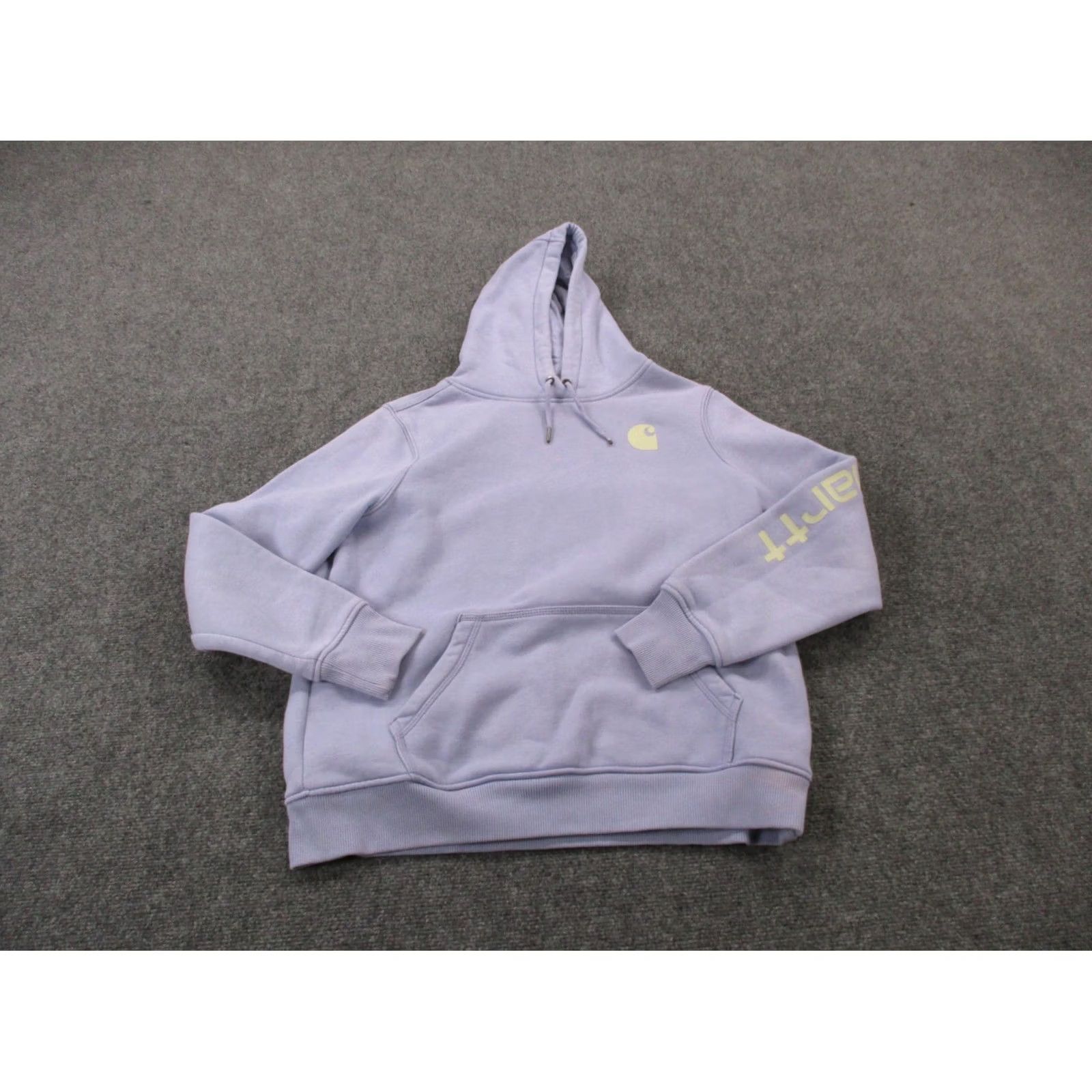 Carhartt Carhartt Hoodie Sweatshirt Women L Purple Relaxed Logo Hooded Pockets Thermal Knit Pullover Size L / US 10 / IT 46 - 2 Thumbnail