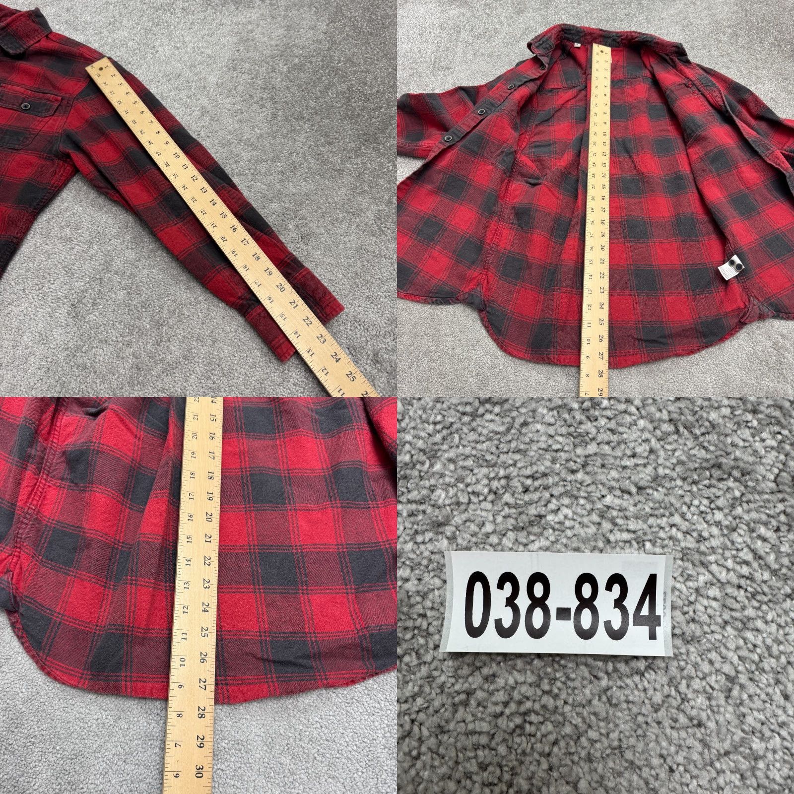 CO VINTAGE JACHS Shirt Mens M Red Plaid Heavyweight Flannel Button-Up Long Sleeve Pocketed 40 in Chest Mens Size US M / EU 48-50 / 2 - 9 Thumbnail
