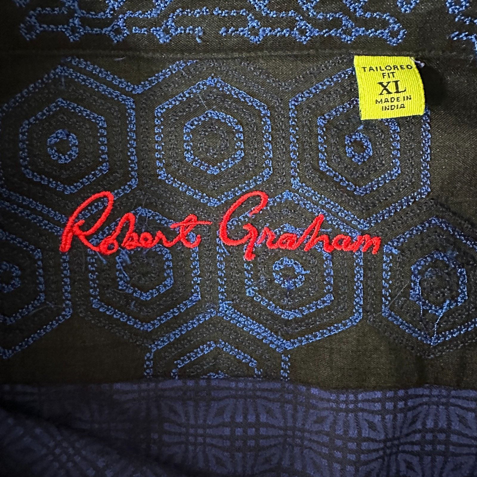 Robert Graham Robert Graham Shirt Men’s XL Blue Flip Cuff Tailored Fit Size US XL / EU 56 / 4 - 7 Thumbnail