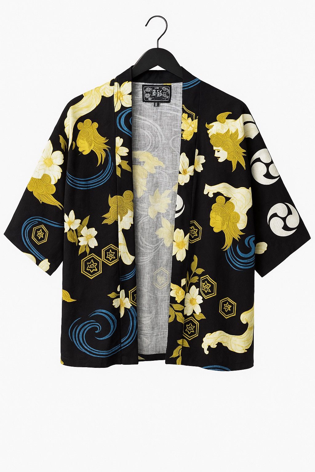 Japanese Brand Kunpu Japanese Style Kimono Jacket Floral & Wave Print Haori Size US M / EU 48-50 / 2 - 1 Thumbnail