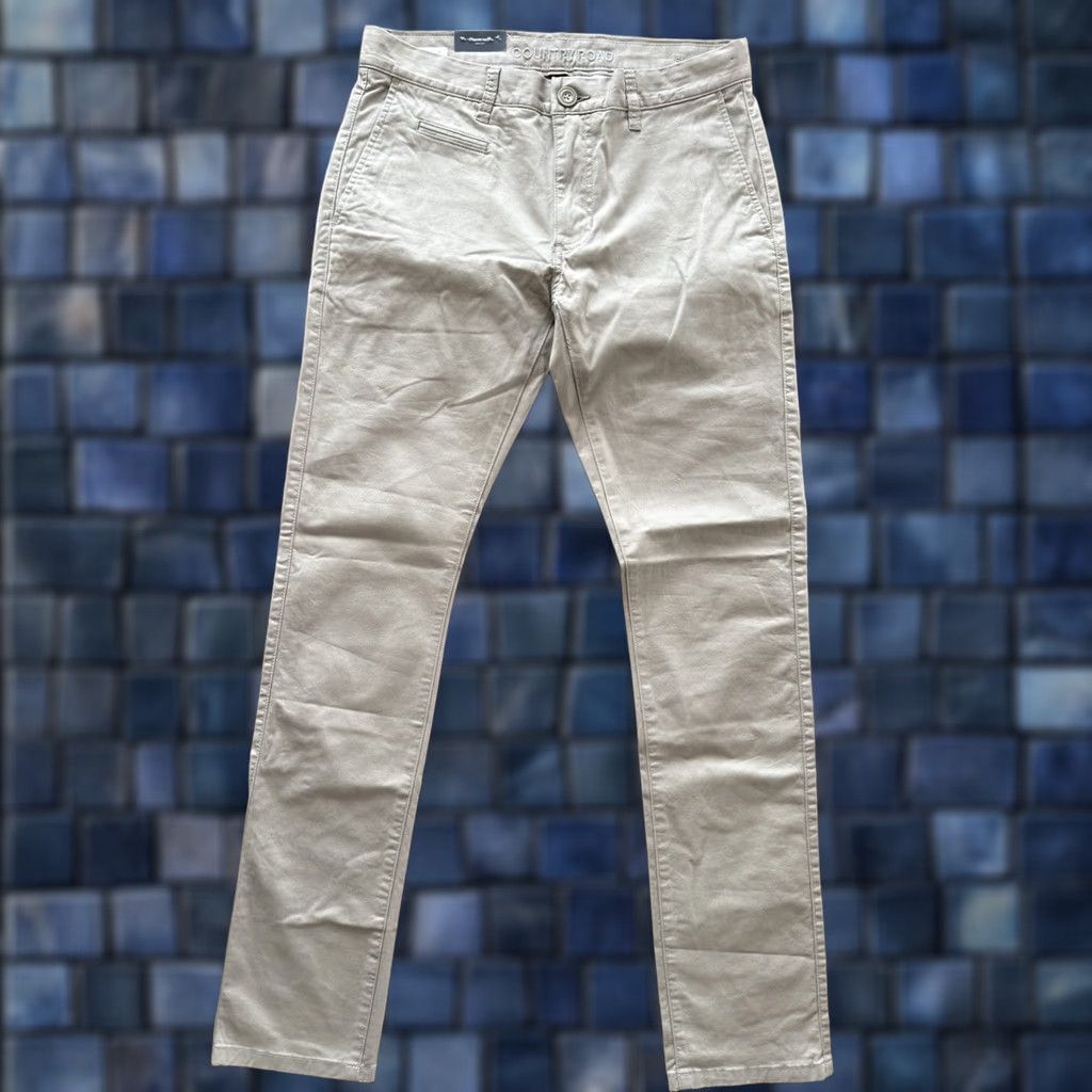 Country Road Country Road Chino Pants Mens 30 Slim Beige 32x32 Flat Front 5-Pocket Office Casual Formal Business Wear Slim Stretch Cotton Elastane Invoice: N/A Size US 30 / EU 46 - 1 Thumbnail