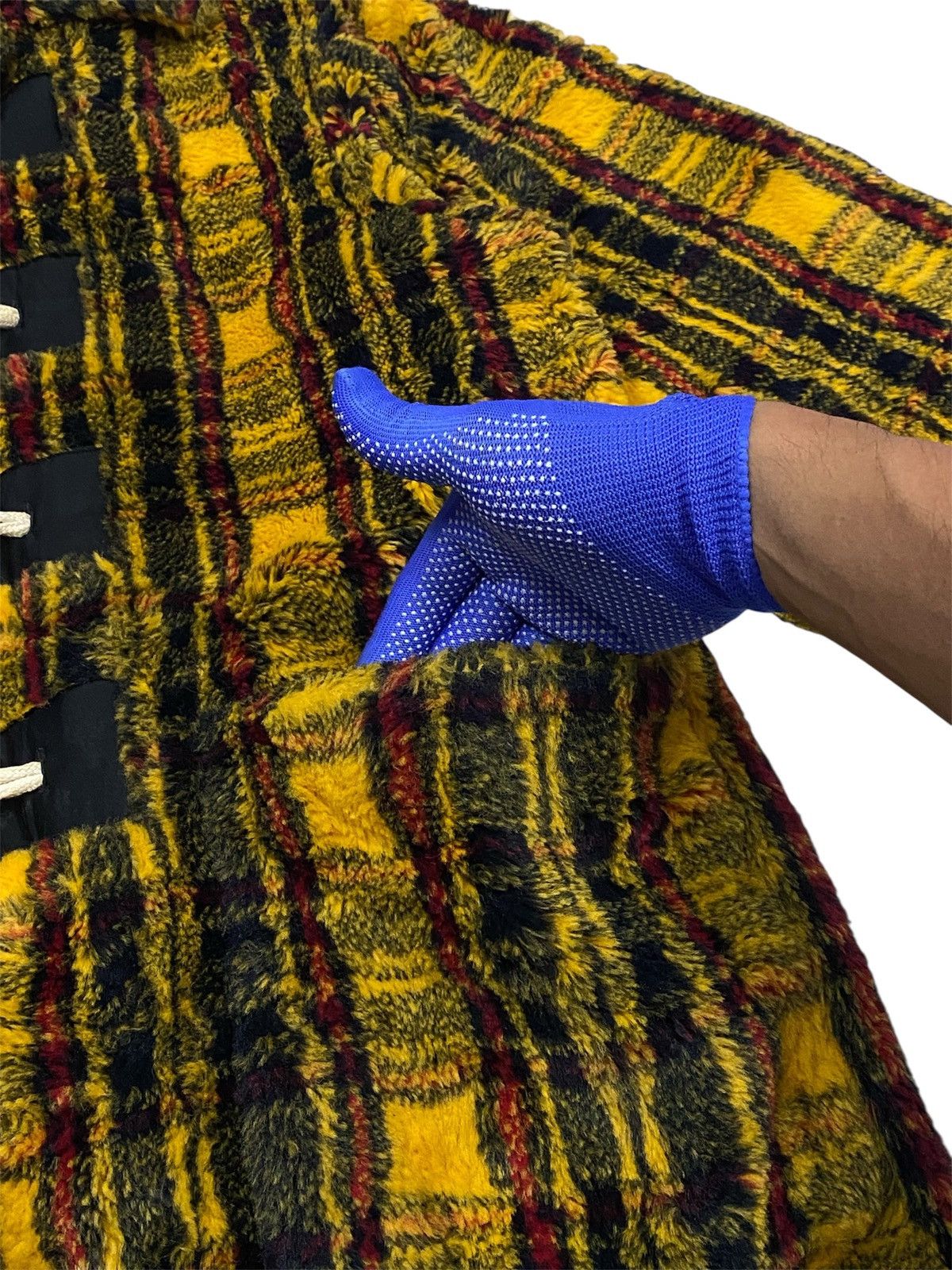 Jean Paul Gaultier Jean Paul Gaultier Junior FW1991 Yellow Tartan Faux Fur Coat Size US M / EU 48-50 / 2 - 7 Thumbnail