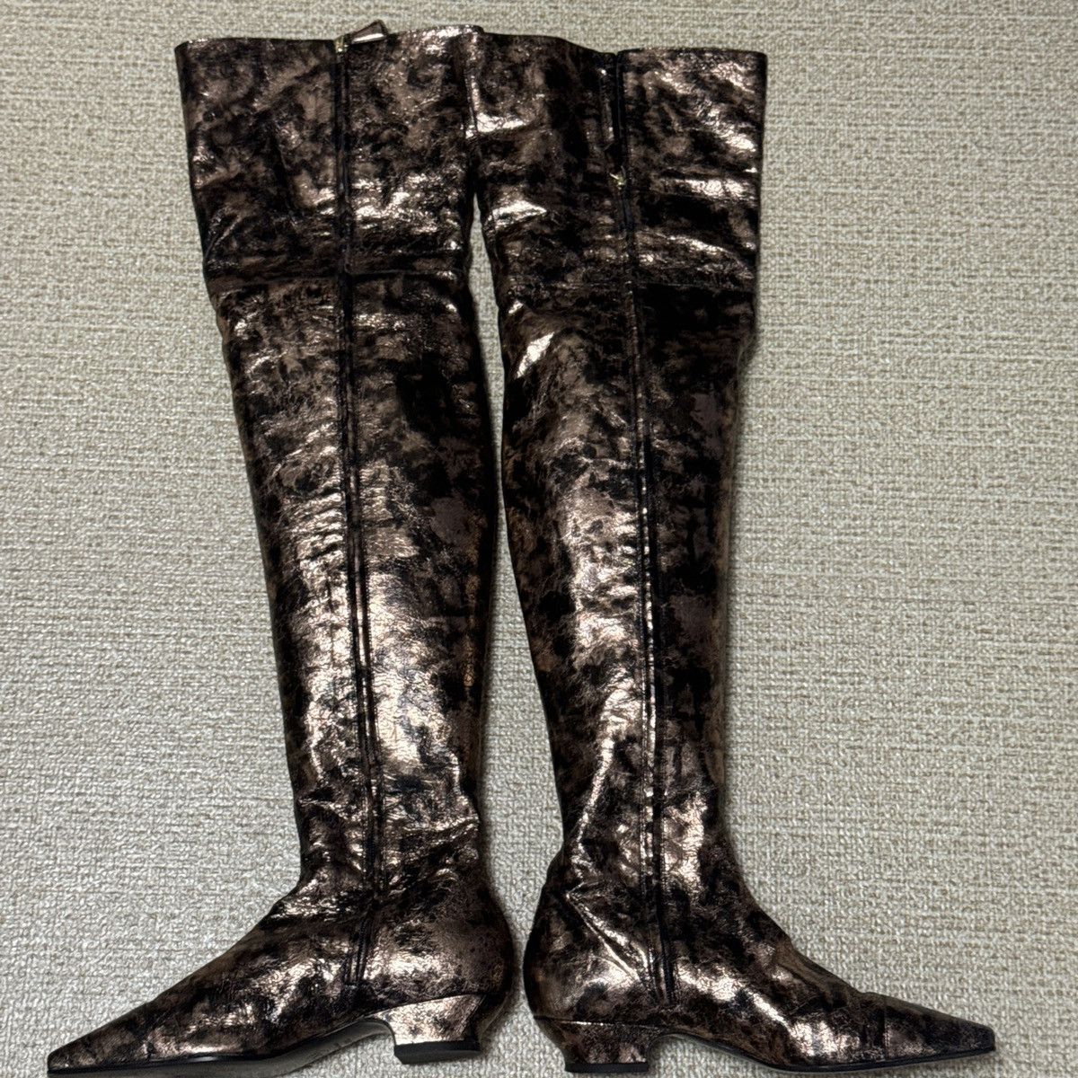 Chanel CHANEL Laminated Chevre Metallic Lambskin Over the Knee Boot Size US 7.5 / IT 37.5 - 11 Thumbnail