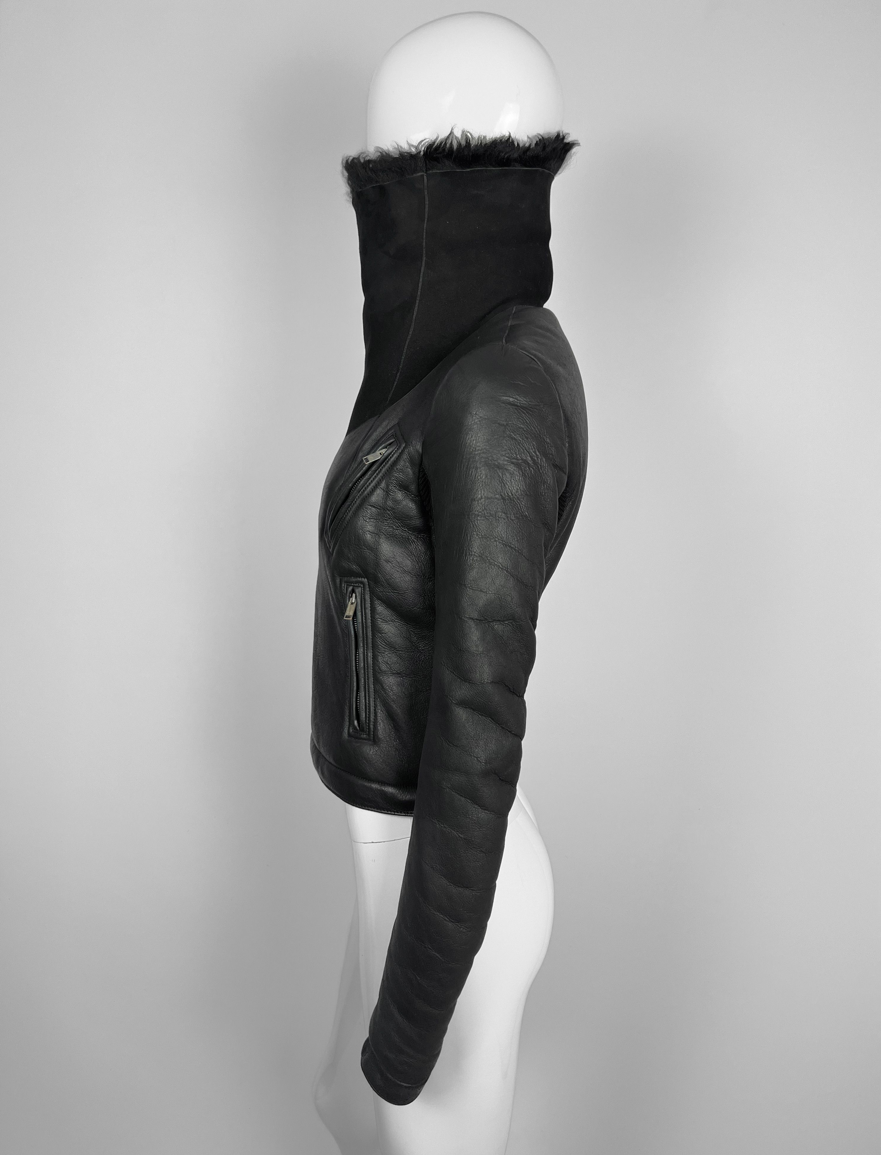 Rick Owens LONG LAMB FUR SHEARLING LEATHER JACKET -- RETAIL $5000 -- Size M / US 6-8 / IT 42-44 - 3 Thumbnail