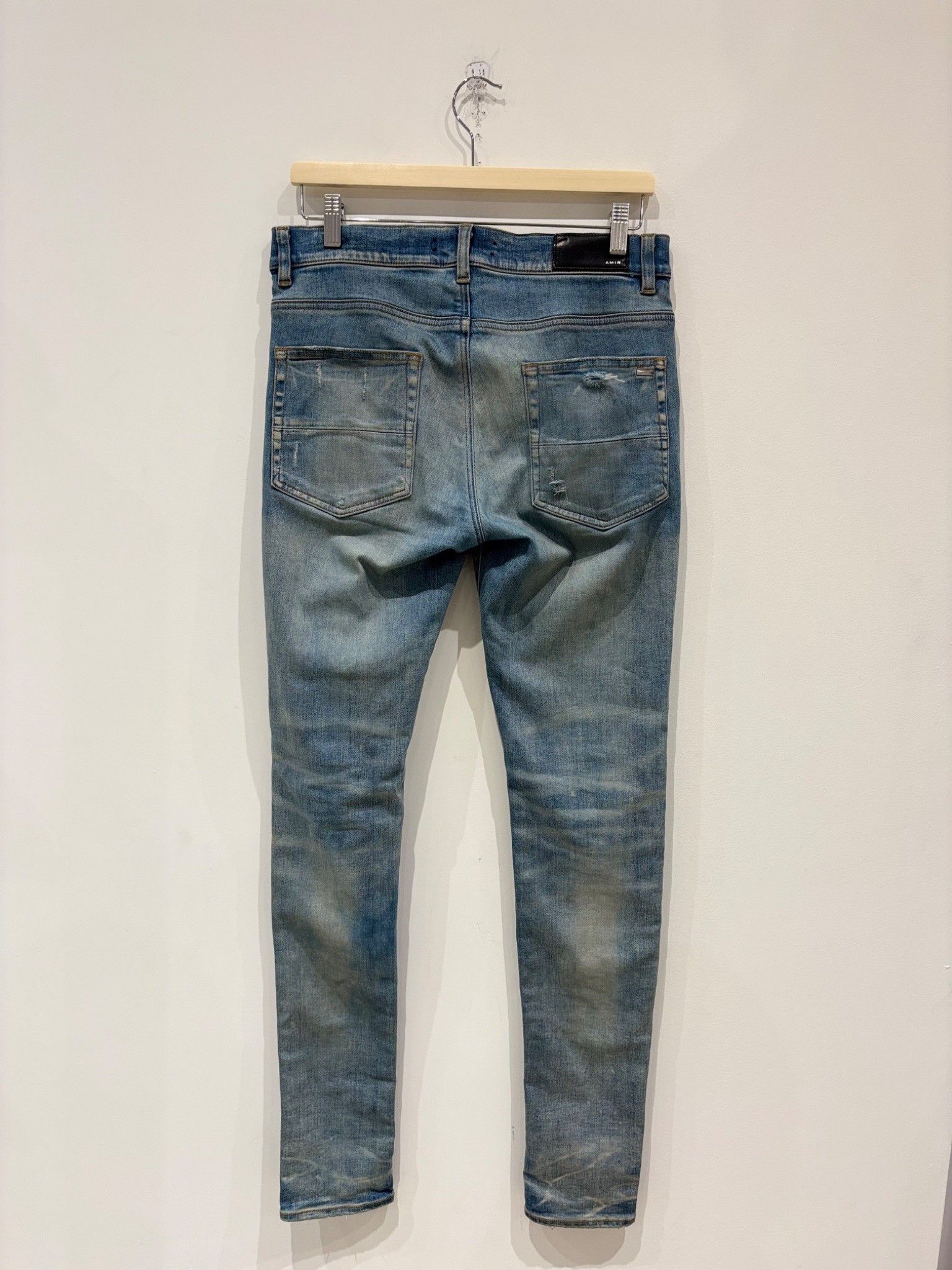 Amiri Amiri Blue Distressed Skinny Jeans Size US 31 - 2 Thumbnail