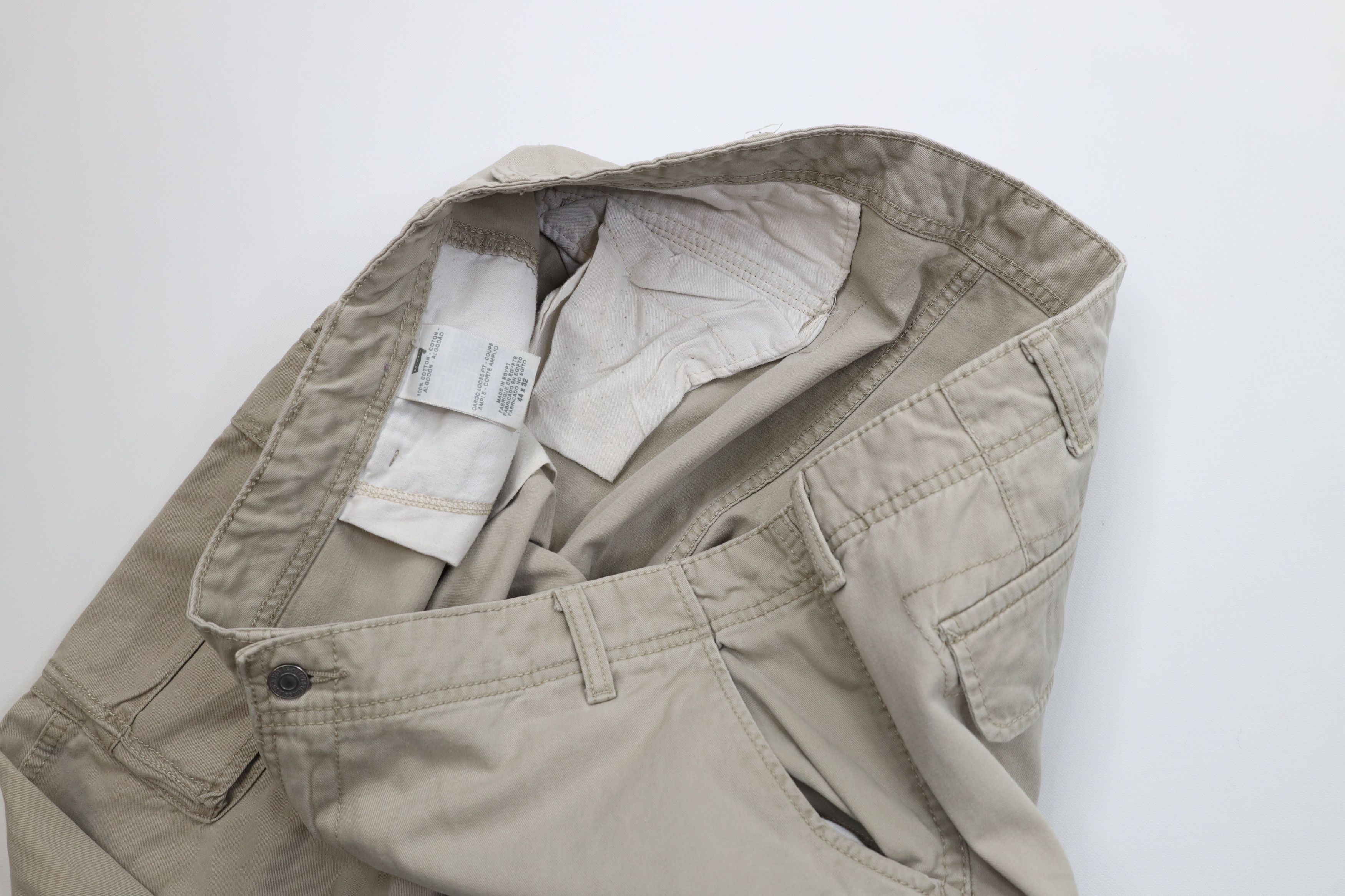 Levi's Vintage Y2K Levis Fit Wide Leg Cargo Pants Beige Cotton Size US 44 / EU 60 - 8 Thumbnail