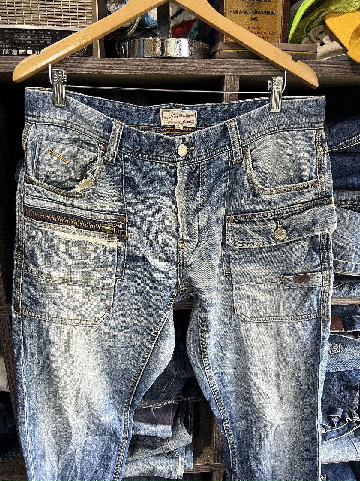 Avirex 🔥Rare Avirex Distressed Denim Size US 35 - 5 Thumbnail