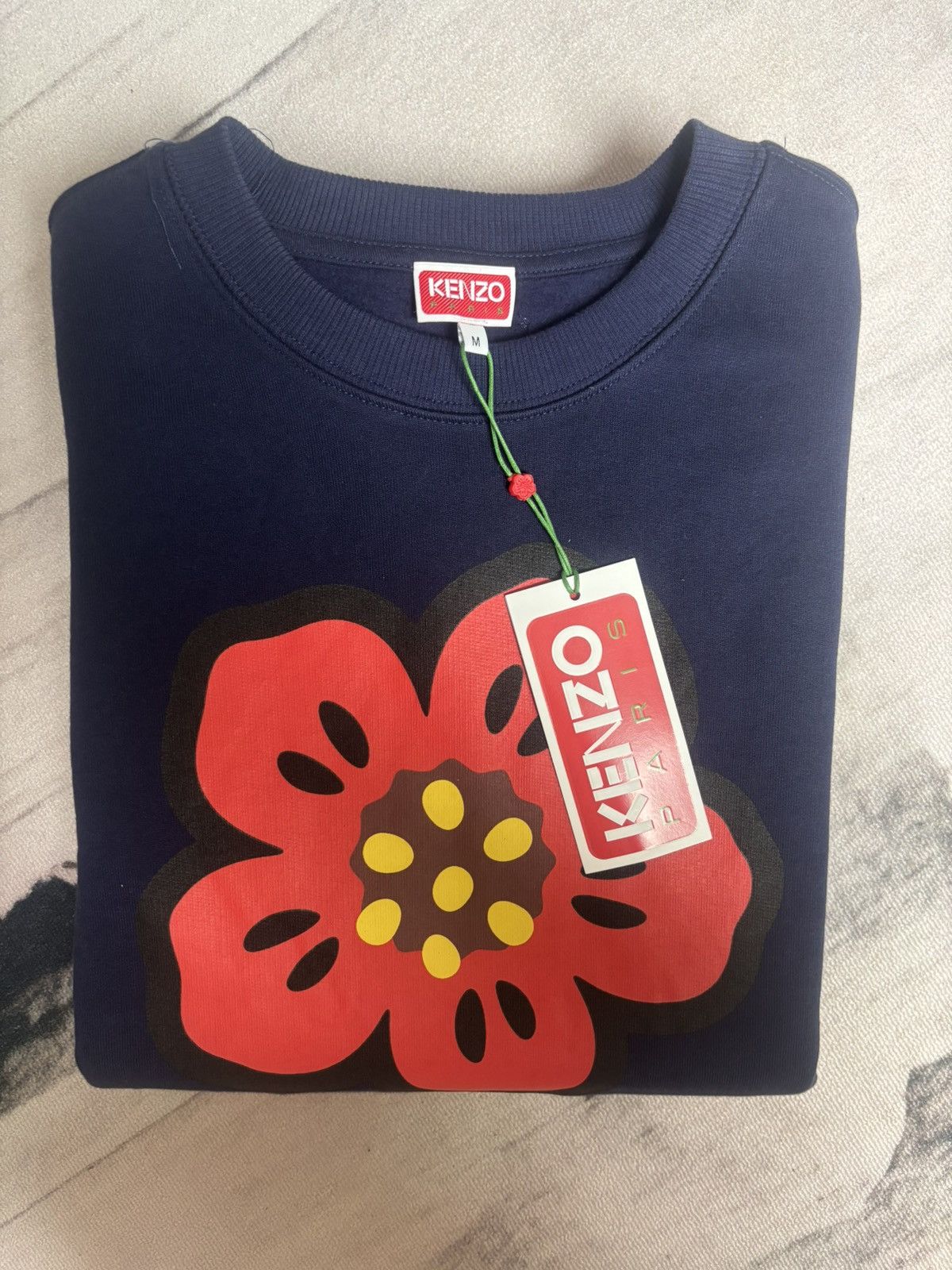 Kenzo Navy blue Kenzo cotton sweat with red flower design size M Size US M / EU 48-50 / 2 - 2 Thumbnail