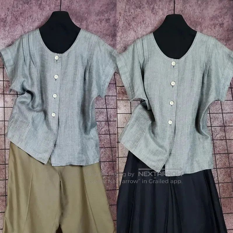 Givenchy Givenchy Gray Linen Short Sleeve Cardigan . Size M / US 6-8 / IT 42-44 - 1 Thumbnail