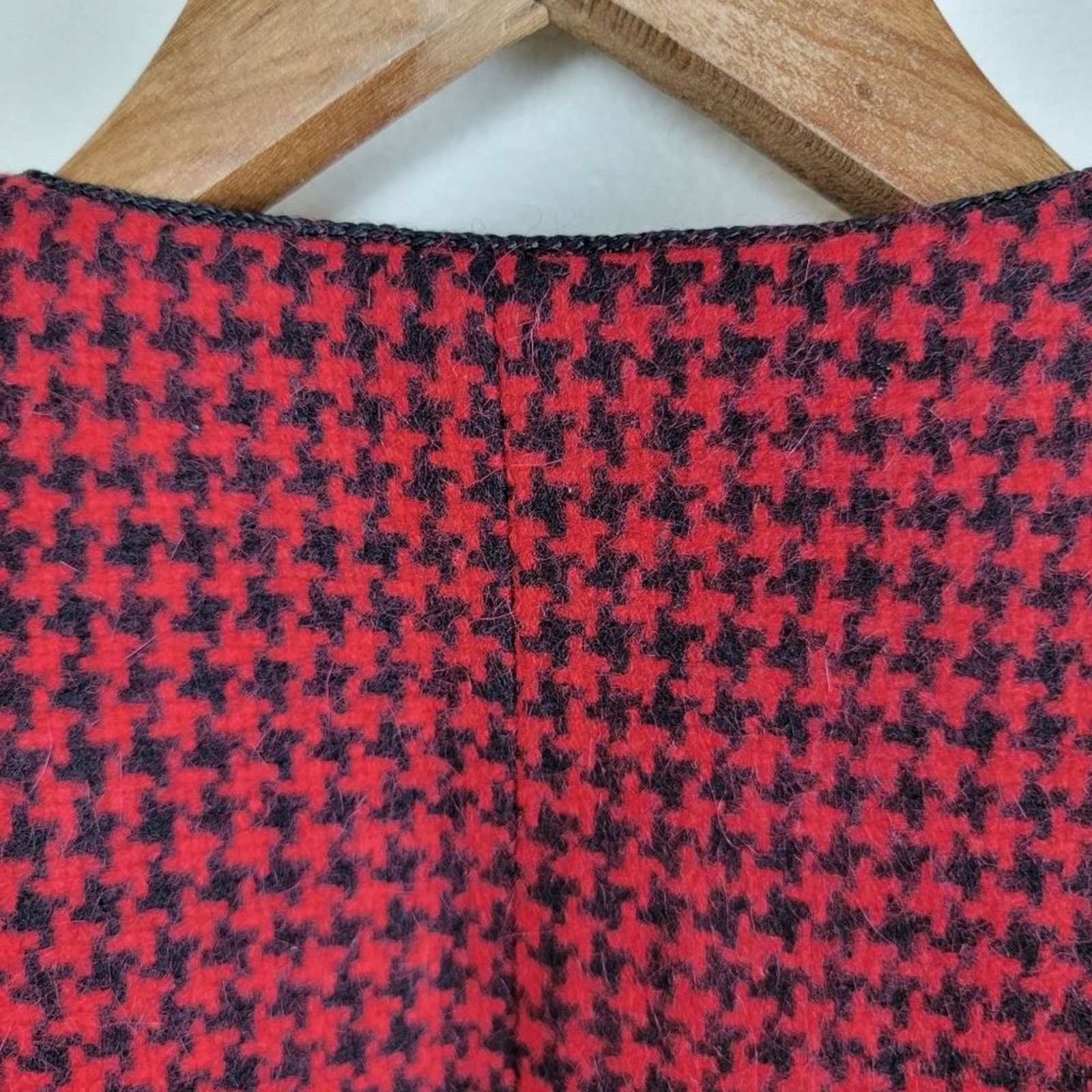 Vintage Charlotte Ford Vintage Womens Houndstooth Wool Open Blazer Size L / US 10 / IT 46 - 9 Thumbnail