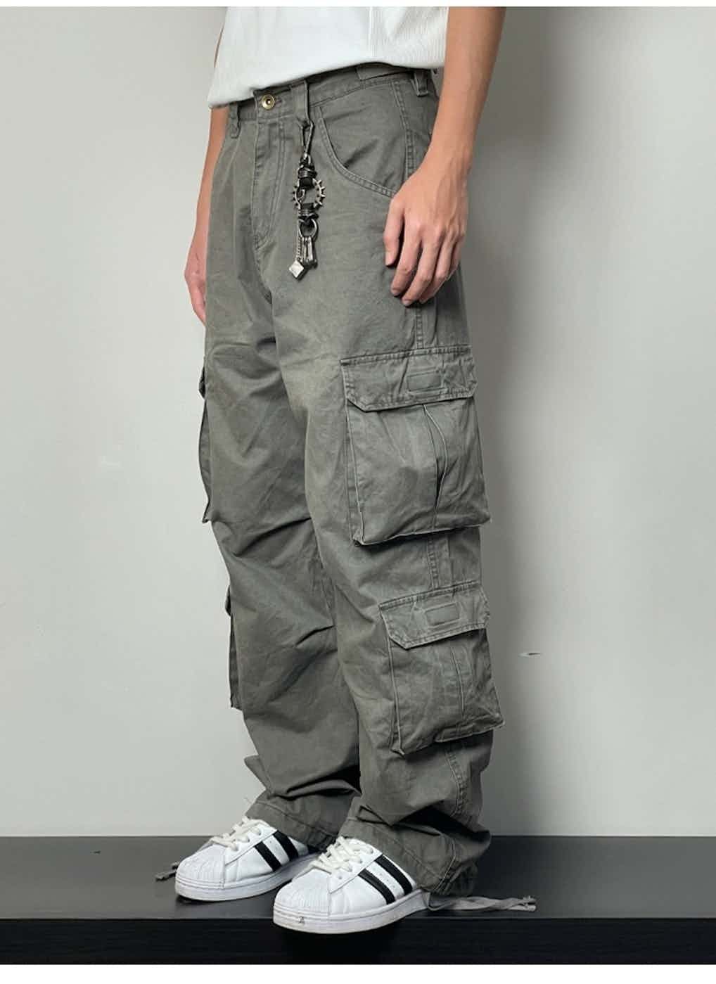 washed faded military baggy cargo hiphop pants