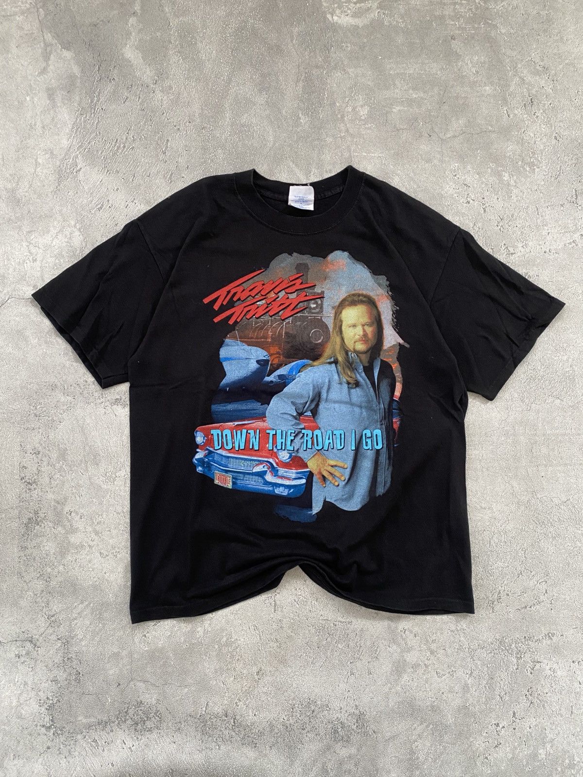 Other VTG TSHIRT Y2K TRAVIS TRITT “down the road i go” Size US L / EU 52-54 / 3 - 1 Thumbnail