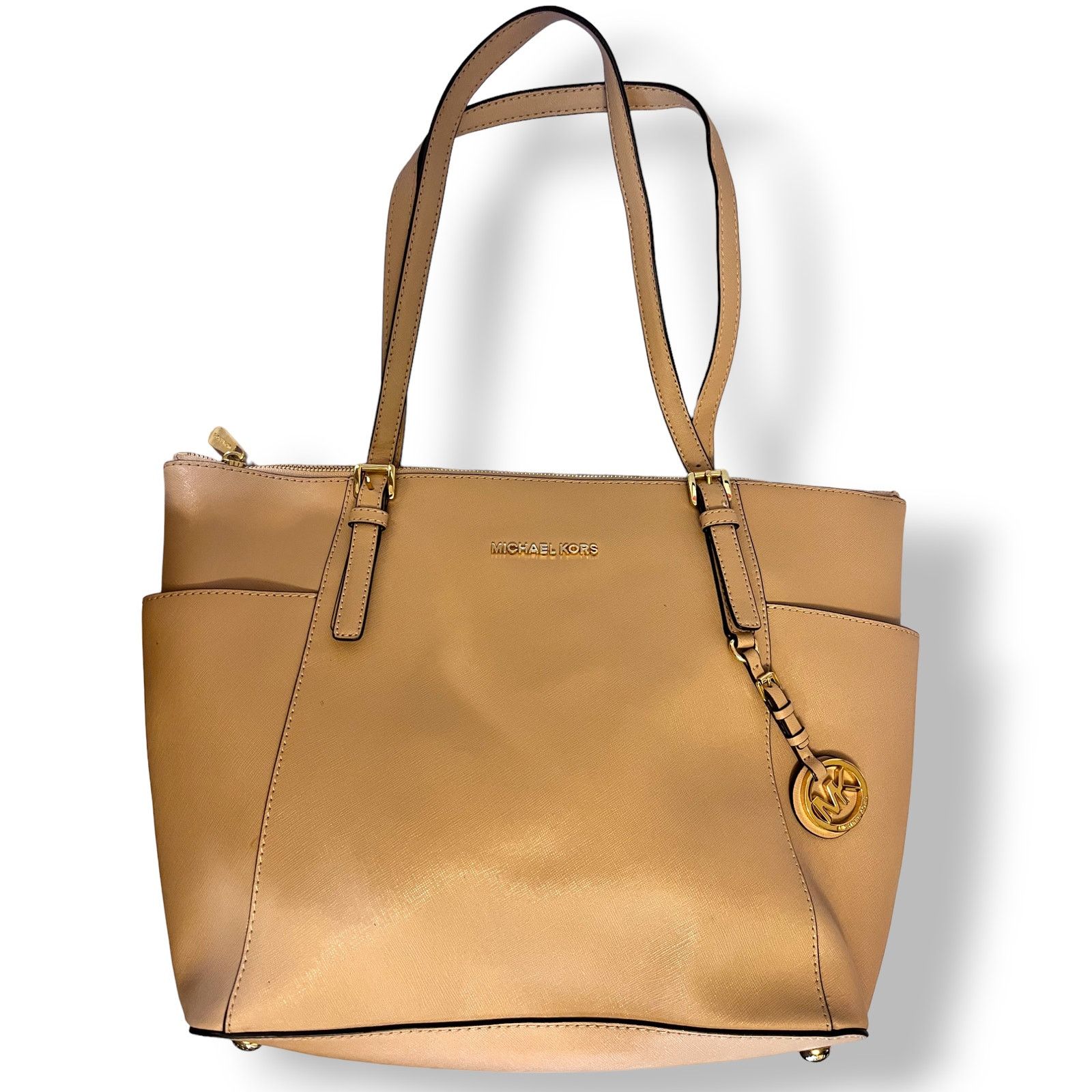 Michael Kors Michael Kors Jet Set Top Zip Tote Beige Large Shoulder Bag Size ONE SIZE - 1 Thumbnail