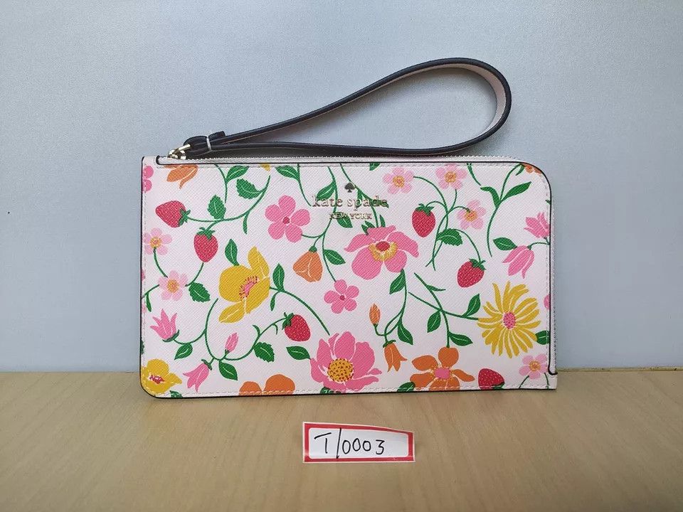 Kate Spade Kate Spade Lucy Strawberry Garden L-Zip Wristlet T-0003 Size ONE SIZE - 10 Thumbnail