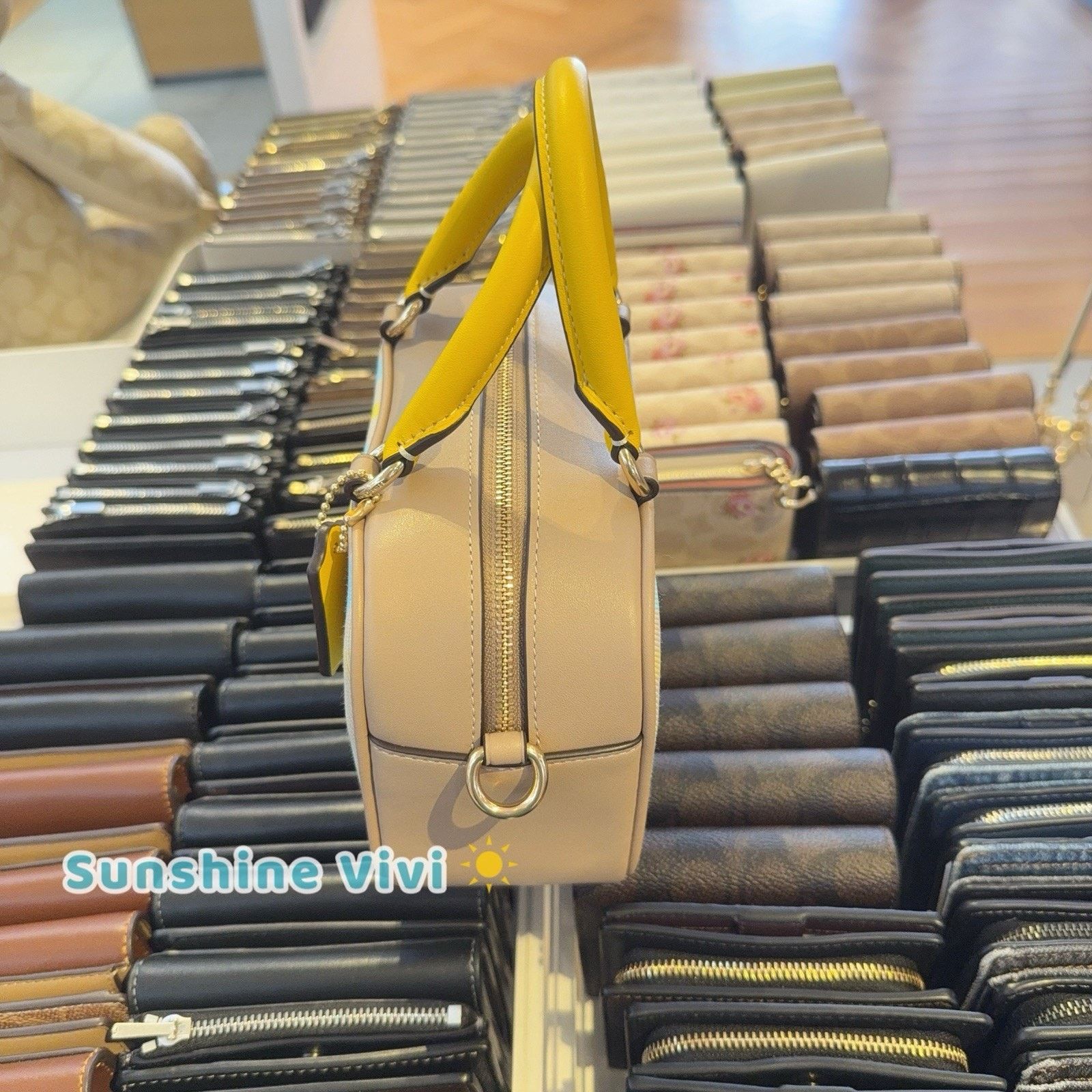 Coach NWT COACH Satchel Crossbody Bag Plaid cbi90 Bright Maize Size ONE SIZE - 5 Thumbnail