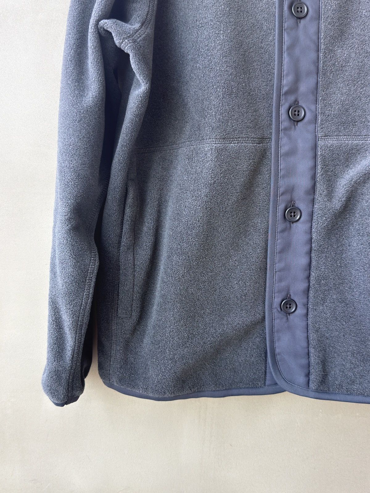 Muji MUJI Japan Mens Charcoal Fleece Button Front Cardigan Jacket Size US M / EU 48-50 / 2 - 9 Thumbnail