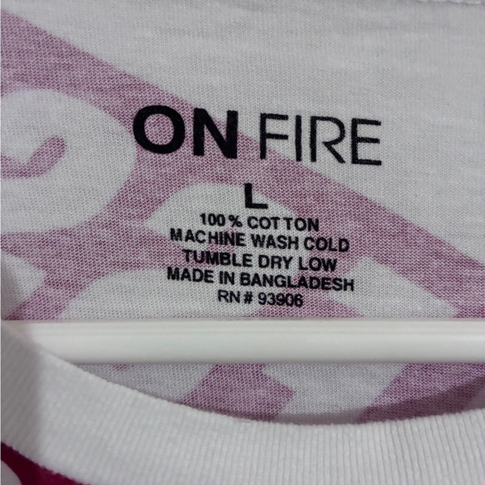 Other On Fire Red and White Cotton Shirt Size L / US 10 / IT 46 - 2 Thumbnail