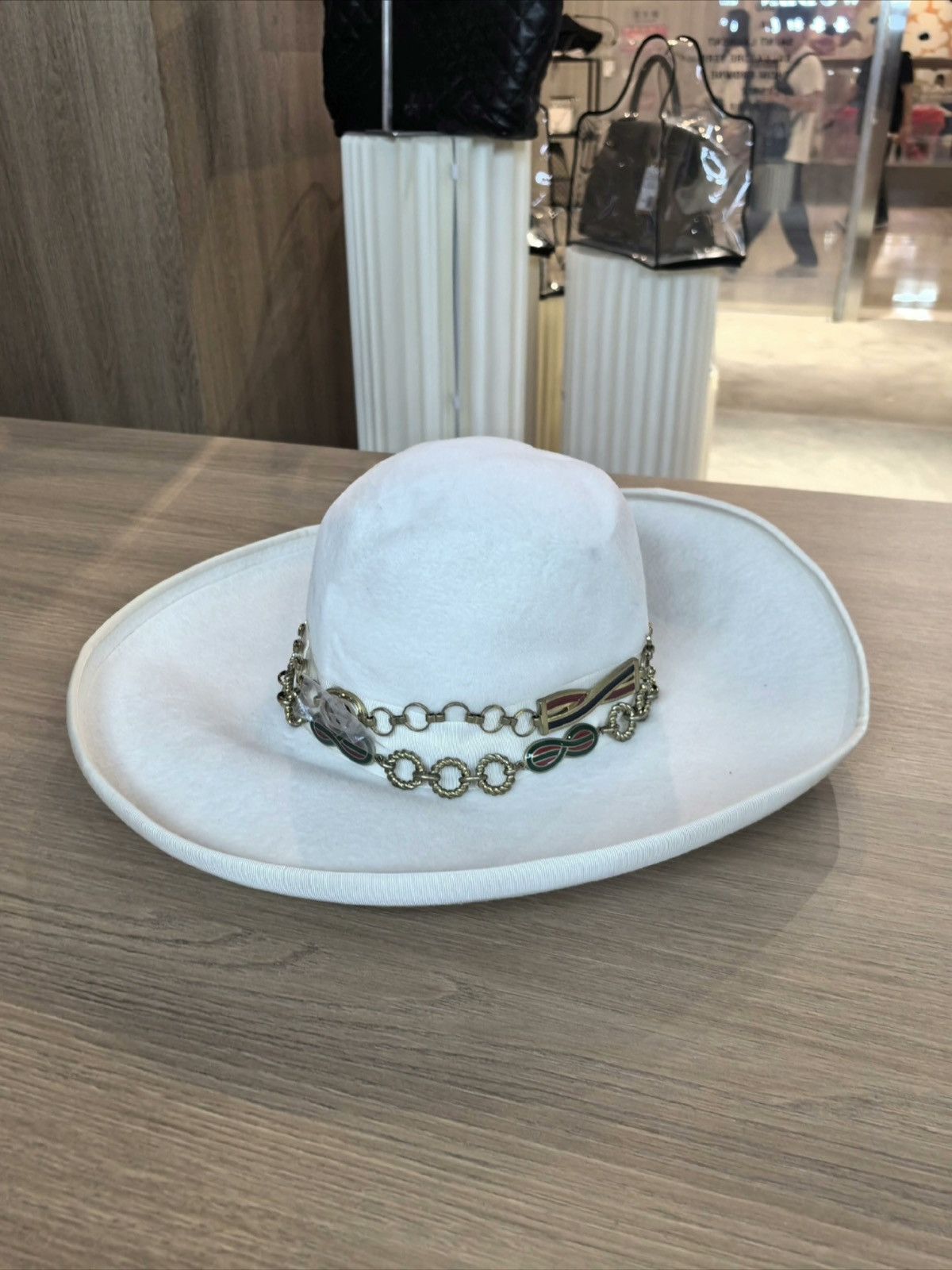 Gucci FELT WIDE-BRIM HAT WITH CHAIN DETAIL Size ONE SIZE - 2 Thumbnail