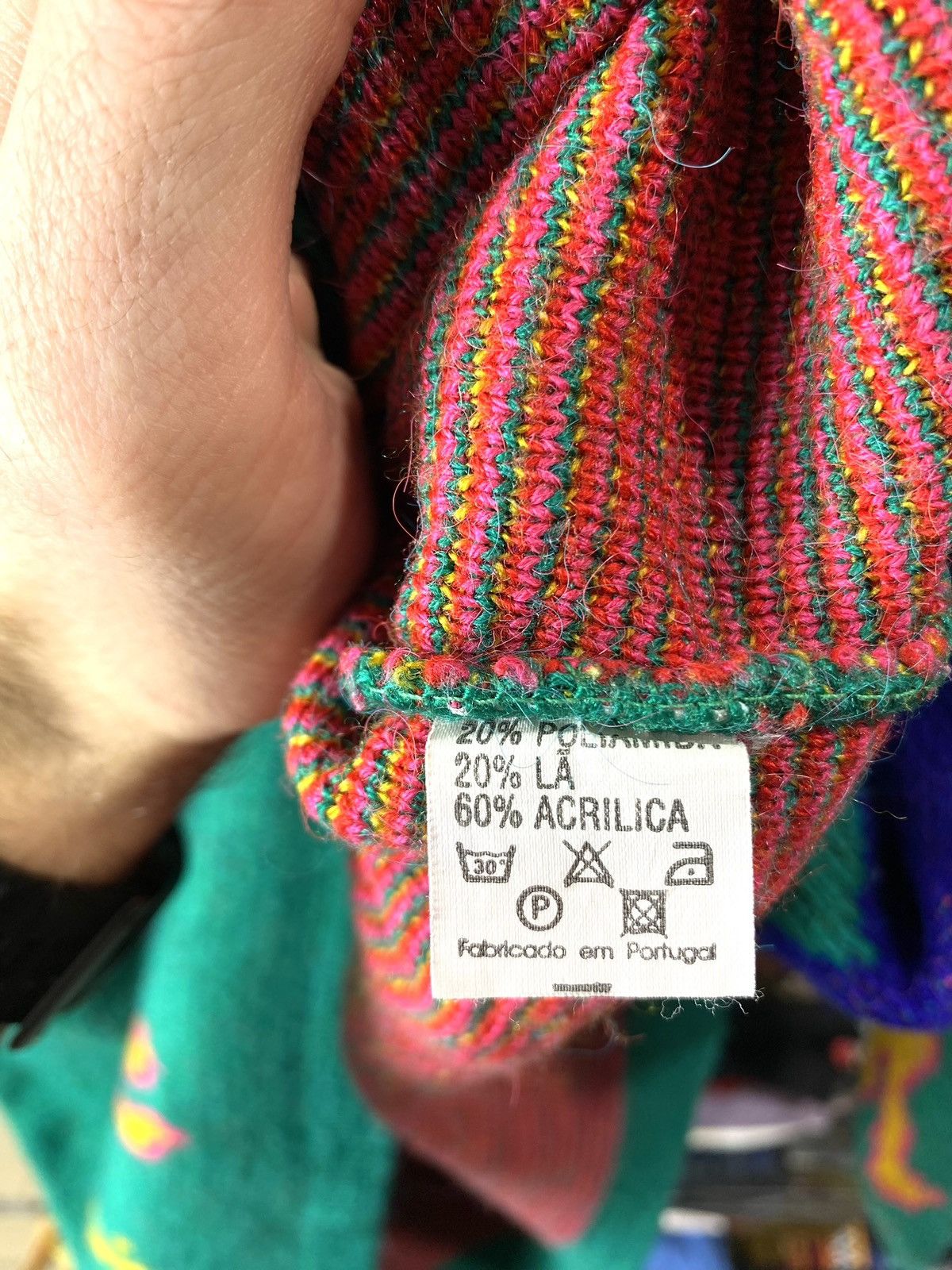 Band Tees × Japanese Brand Rare! Vintage Abstract Colourful LSD Art Knit Sweater Japan Size US L / EU 52-54 / 3 - 14 Thumbnail