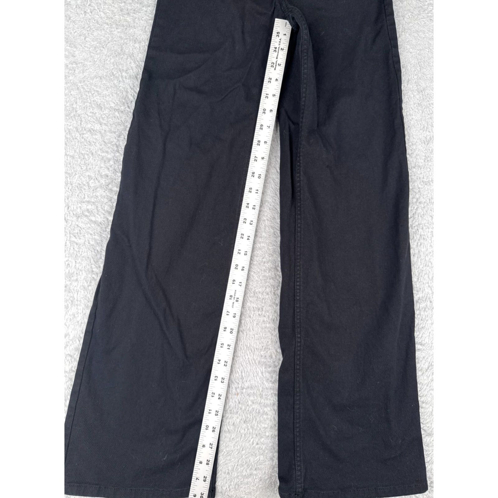Vintage Divided Jeans Womens 2 Black Denim Wide Leg High Rise Cotton Blend Zip Fly 24x30 Size 26" / US 2 / IT 38 - 7 Thumbnail