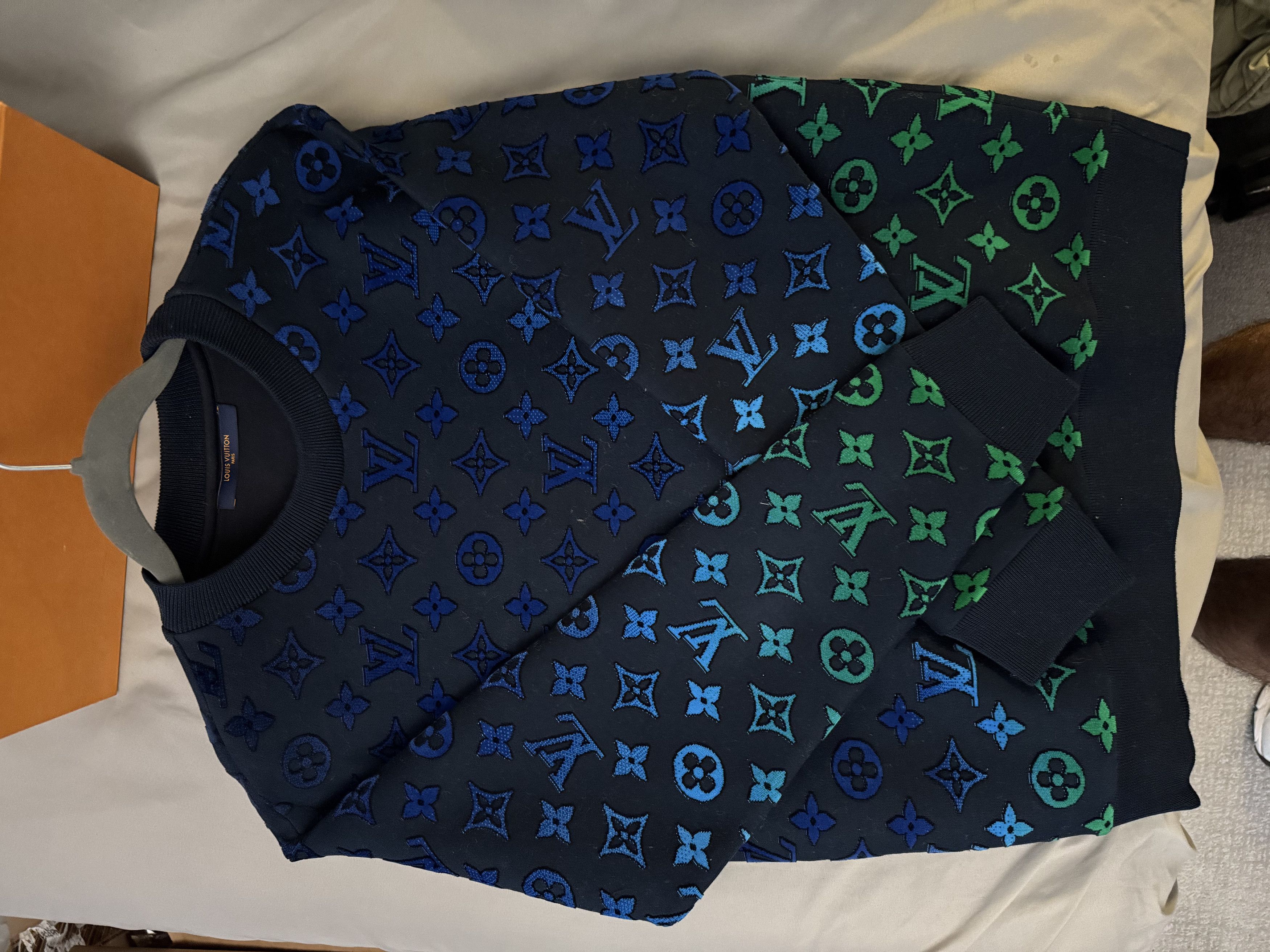 Louis Vuitton Louis Vuitton Blue & Green Gradient Monogram Sweater Size US S / EU 44-46 / 1 - 5 Thumbnail
